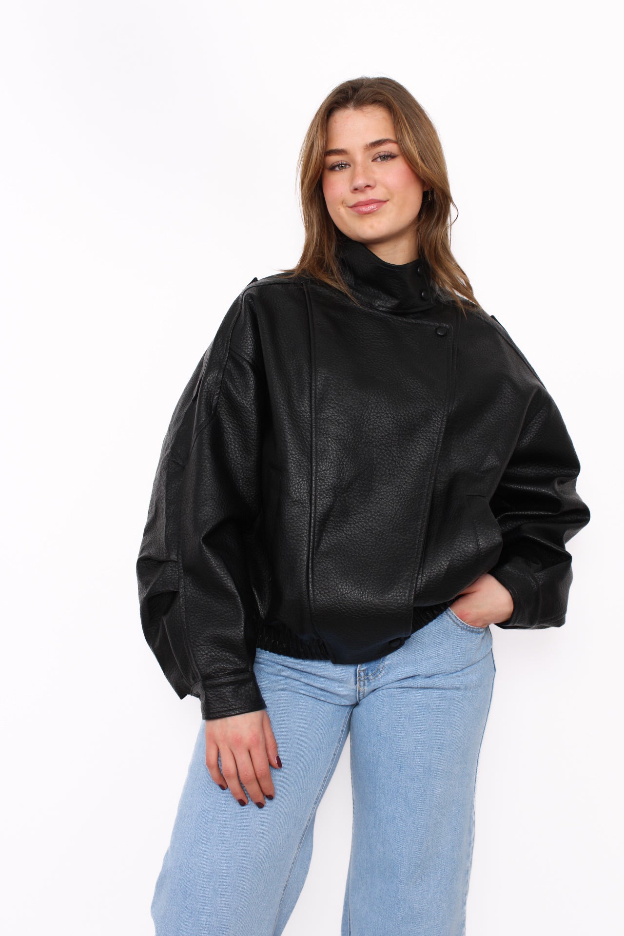 ZARA LEATHER JACKET - BLACK