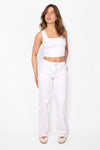 ''TALL'' MID WAIST JEANS - WHITE