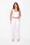 ''TALL'' MID WAIST JEANS - WHITE