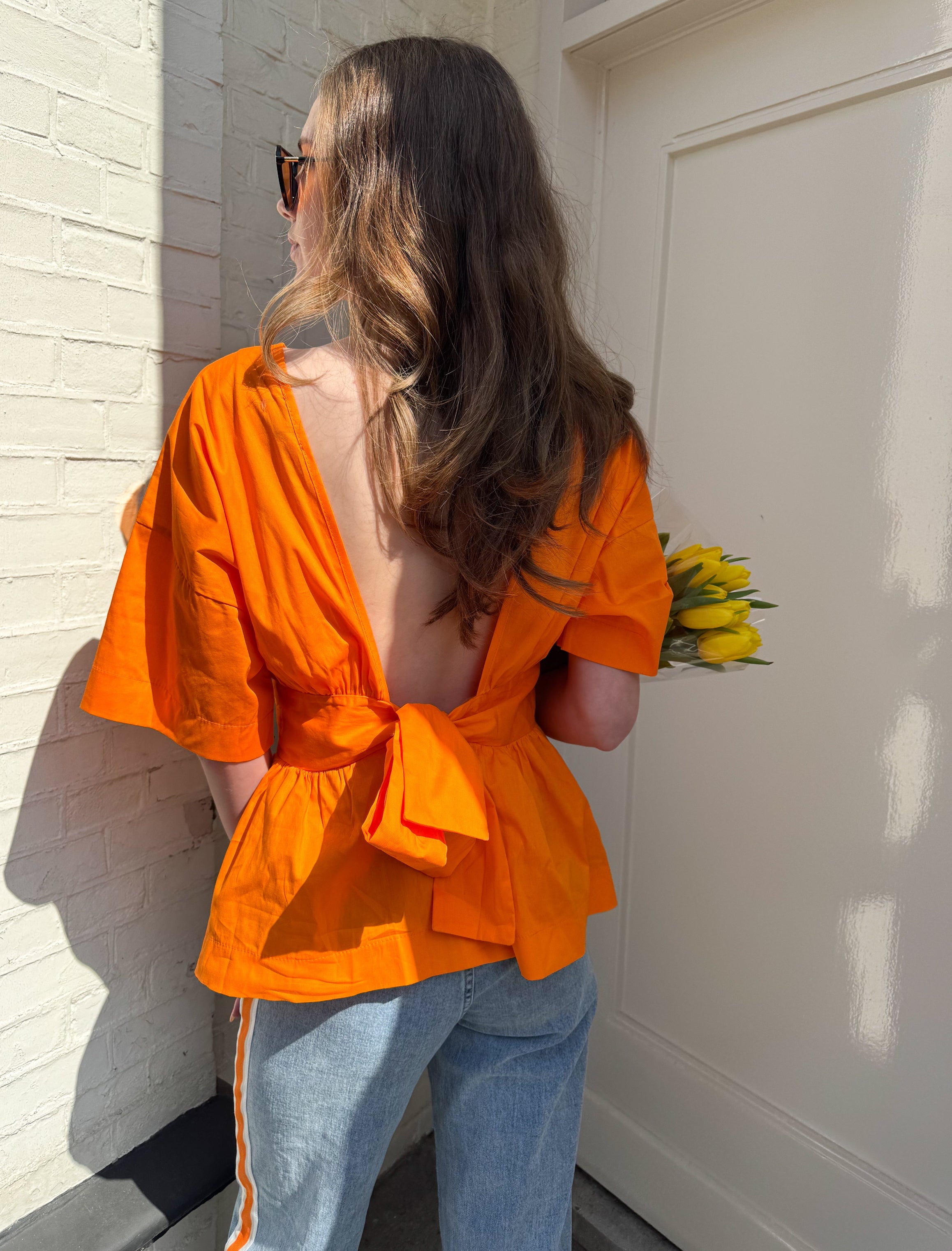OPEN BACK BOW TOP - ORANGE