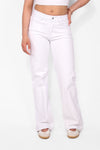 ''TALL'' MID WAIST JEANS - WHITE