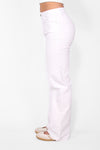 ''TALL'' MID WAIST JEANS - WHITE