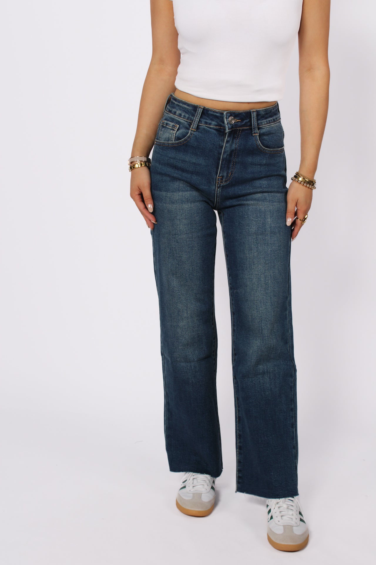 ''PETITE'' STRAIGHT LEG JEANS 128 - DARK DENIM