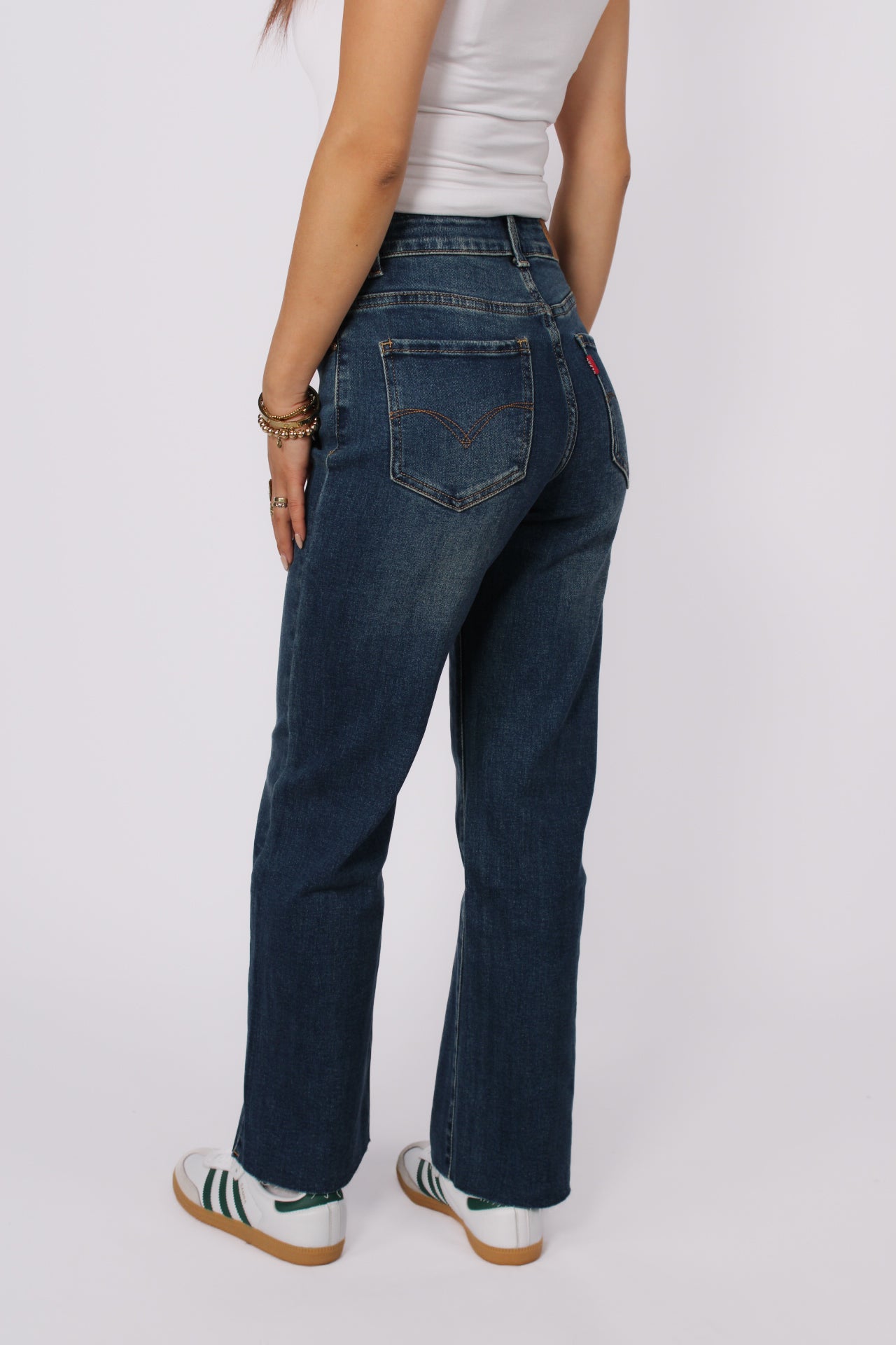 ''PETITE'' STRAIGHT LEG JEANS 128 - DARK DENIM