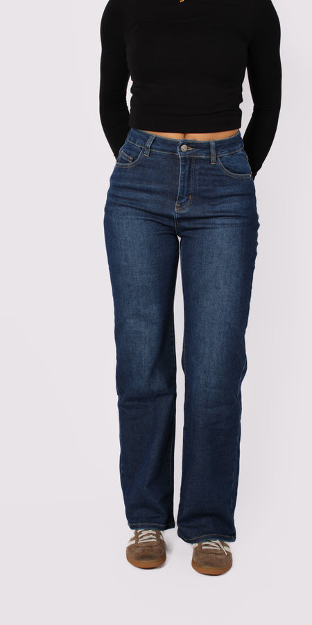 WIDE LEG JEANS 806-5B- MID DENIM