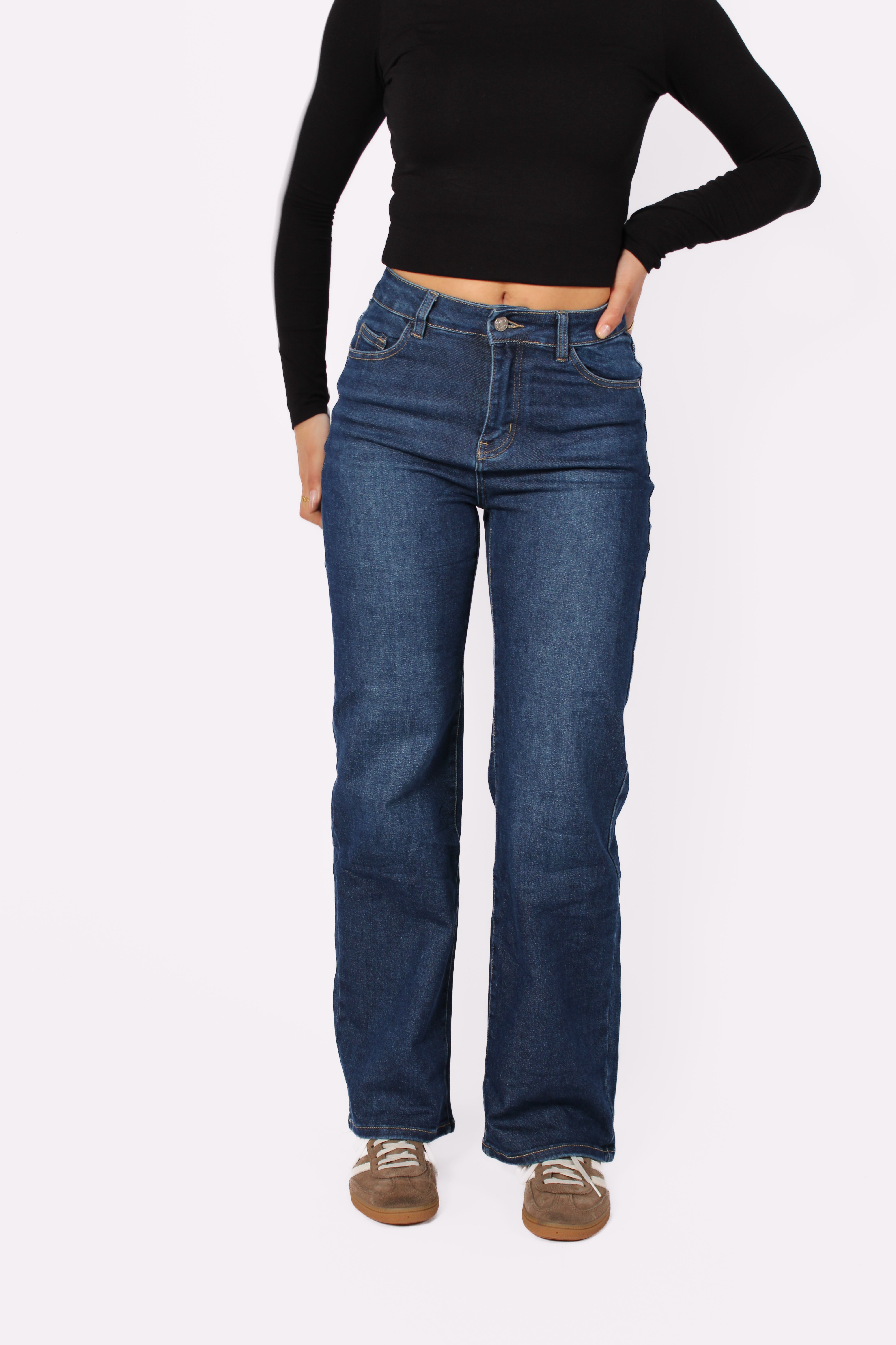 WIDE LEG JEANS 806-5B- MID DENIM