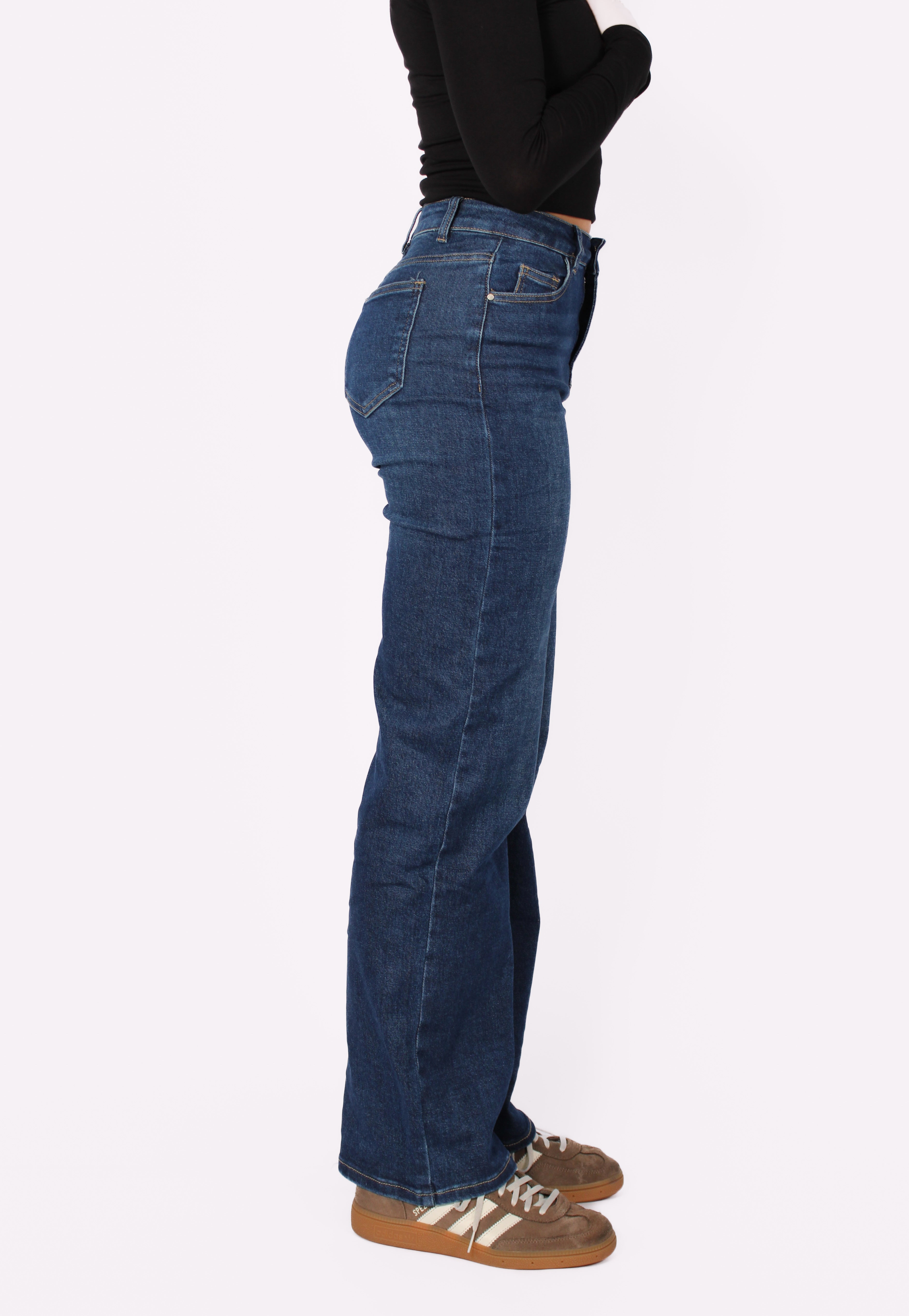 WIDE LEG JEANS 806-5B- MID DENIM