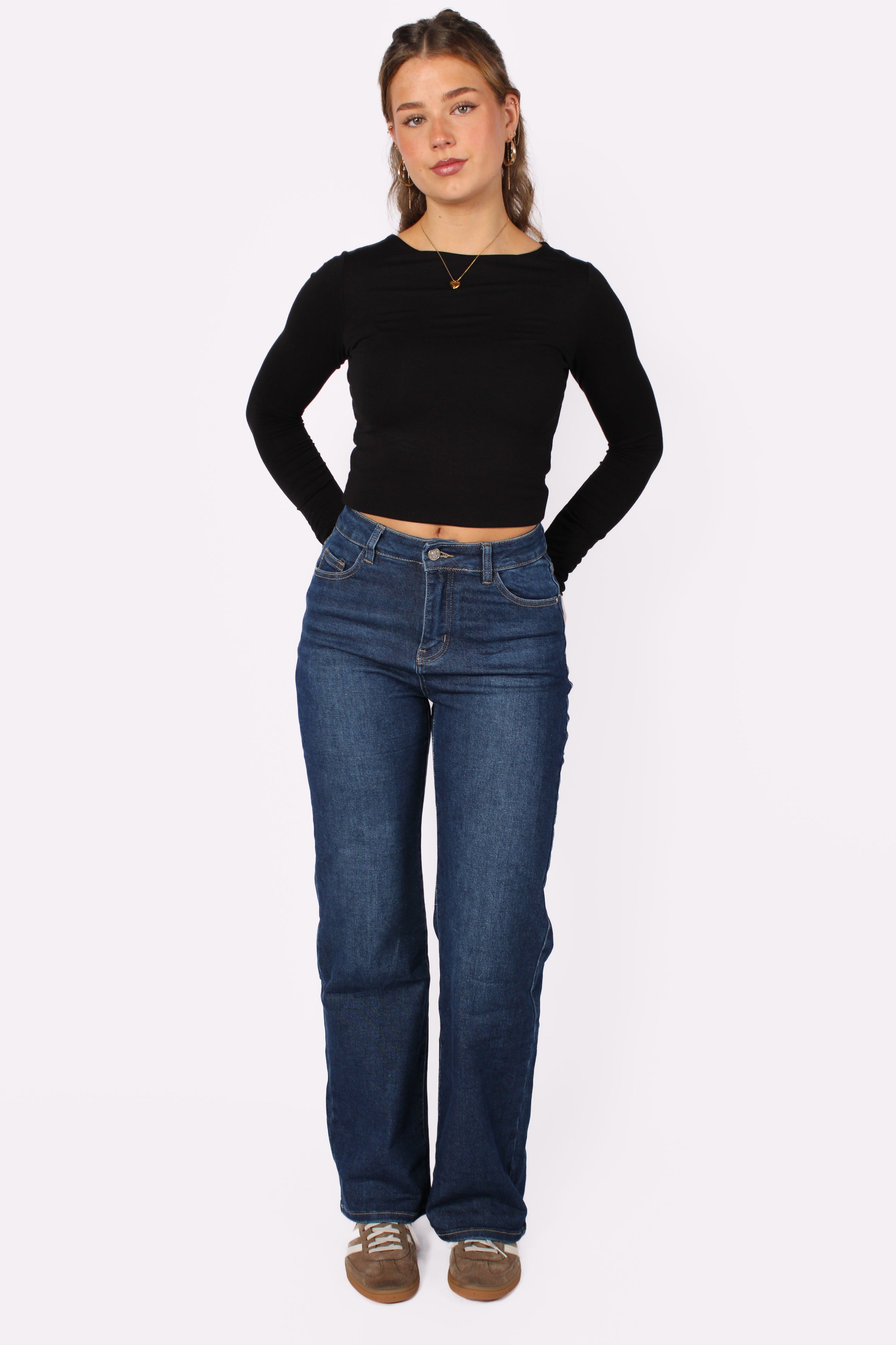 WIDE LEG JEANS 806-5B- MID DENIM