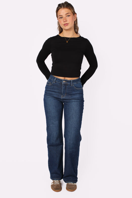 WIDE LEG JEANS 806-5B- MID DENIM