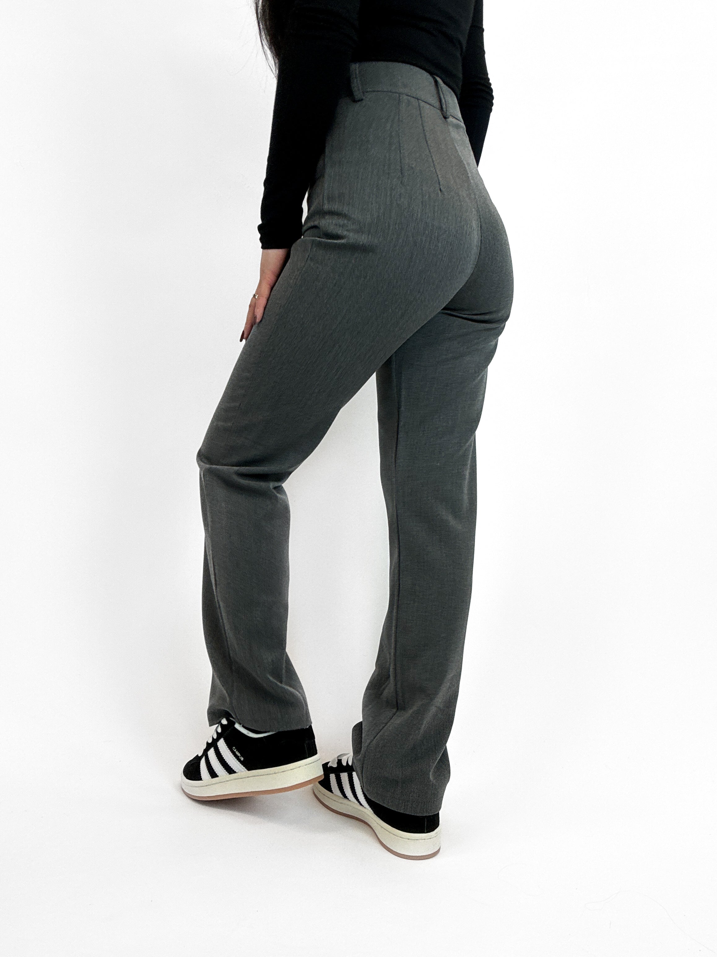 '' PETITE '' ISABELLA PANTS - DARK GREY MARL