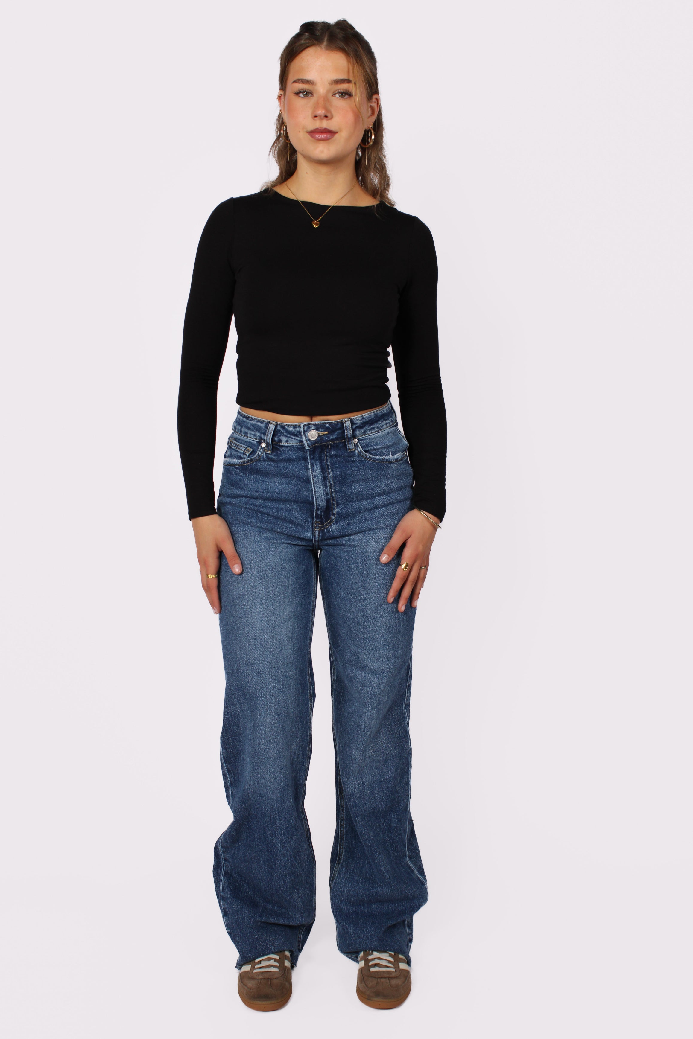 ''TALL'' WIDE LEG JEANS 3636-2- MID DENIM