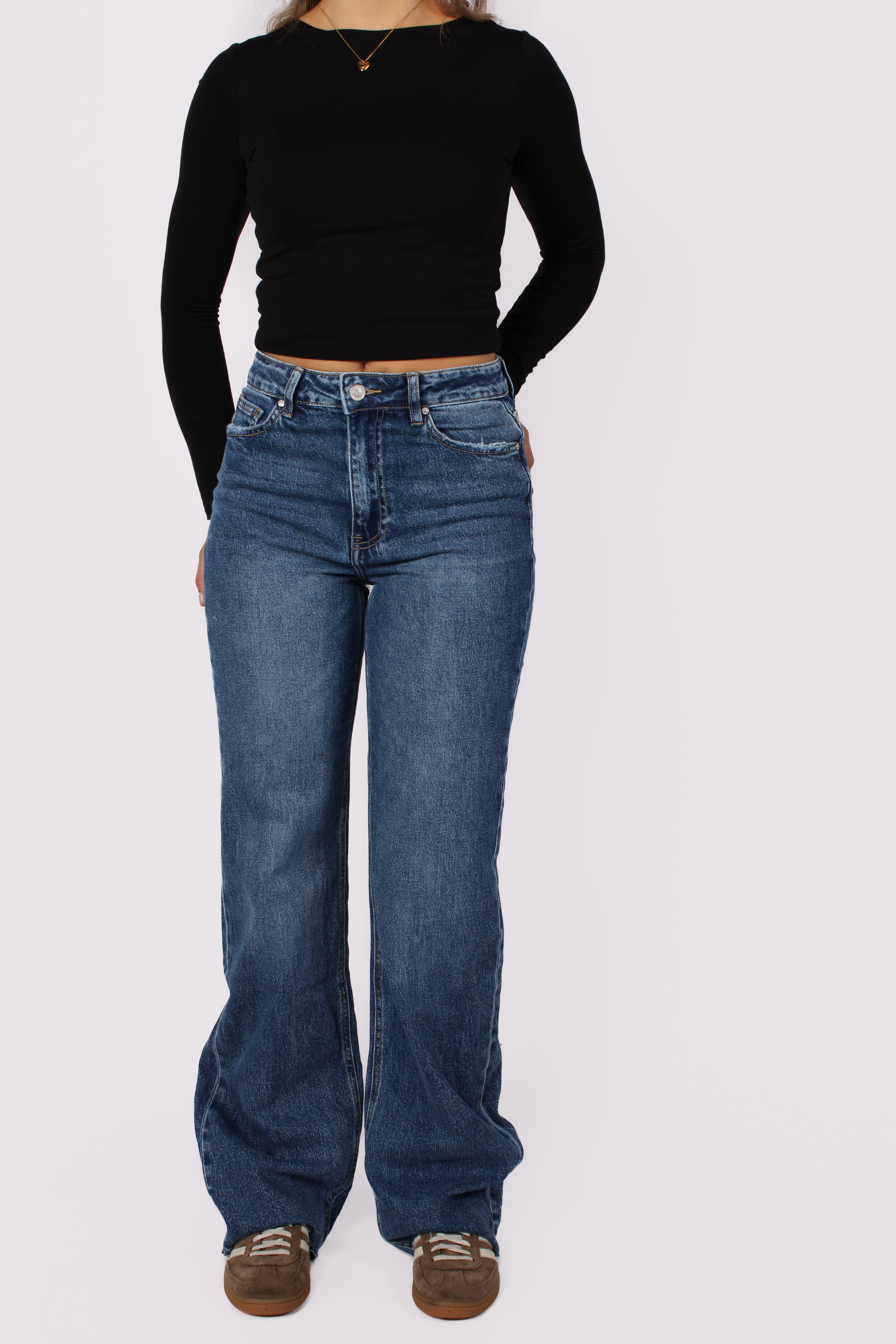 ''TALL'' WIDE LEG JEANS 3636-2- MID DENIM