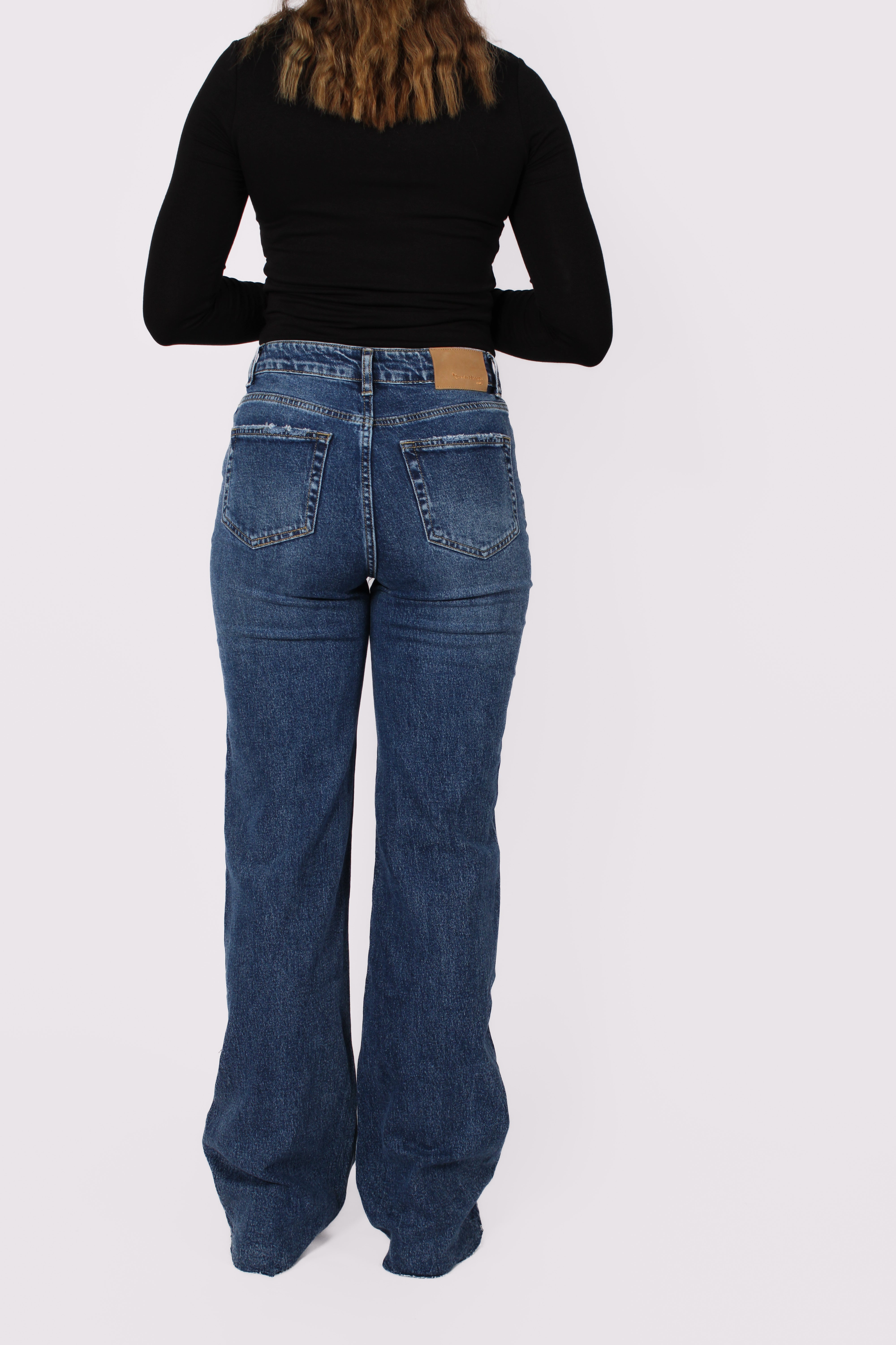 ''TALL'' WIDE LEG JEANS 3636-2- MID DENIM