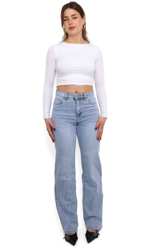 ''PLUSSIZE TALL'' GOODIES WIDE LEG JEANS - LIGHT DENIM