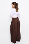 MADISON PINSTRIPE TROUSER - BROWN