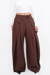 MADISON PINSTRIPE TROUSER - BROWN
