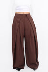 MADISON PINSTRIPE TROUSER - BROWN