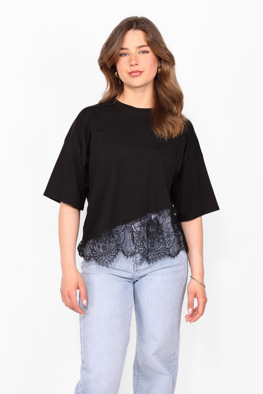 CAUGHT FEELINGS LACE TEE