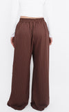 MADISON PINSTRIPE TROUSER - BROWN