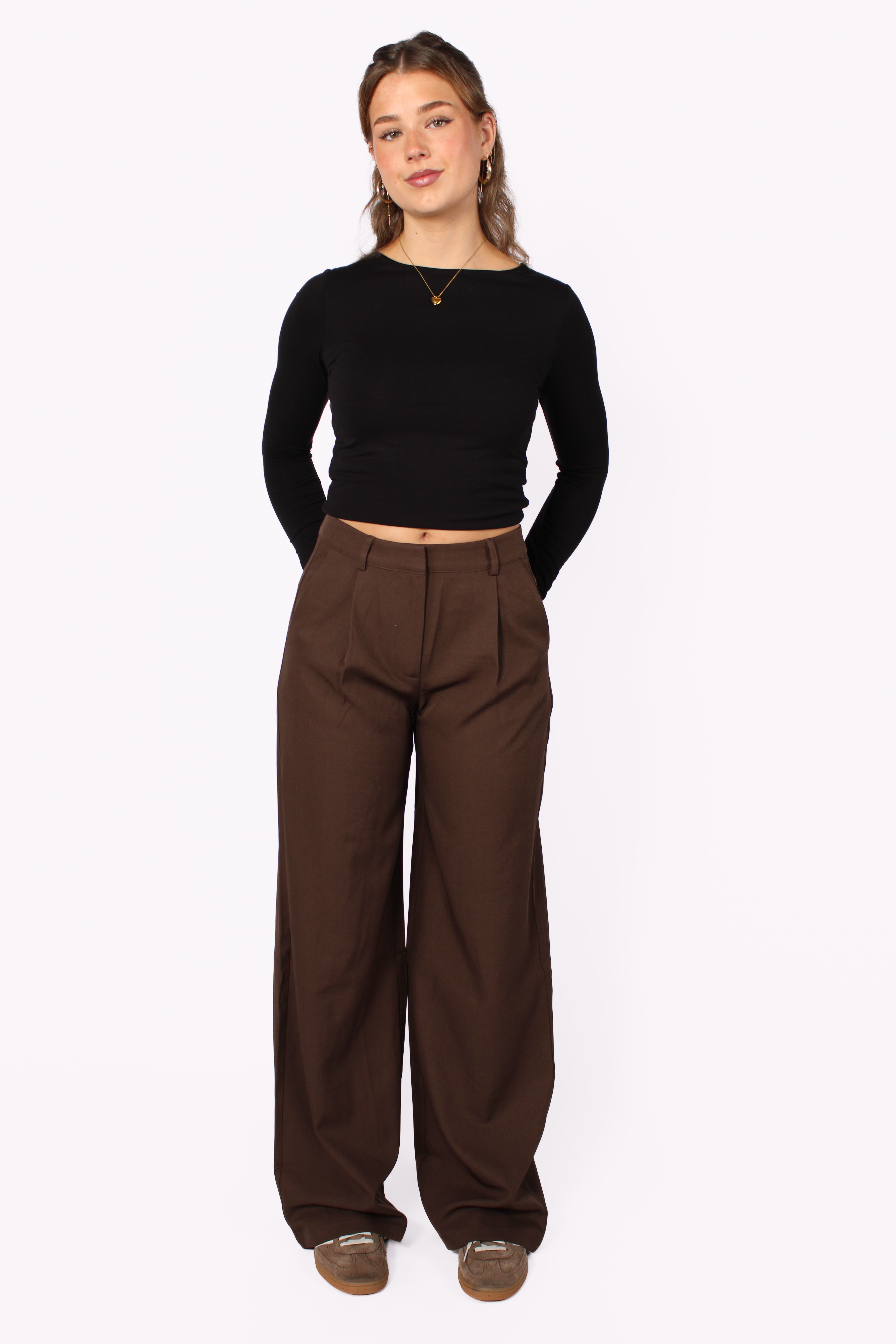 WIDE LEG TROUSER 19582 - BROWN