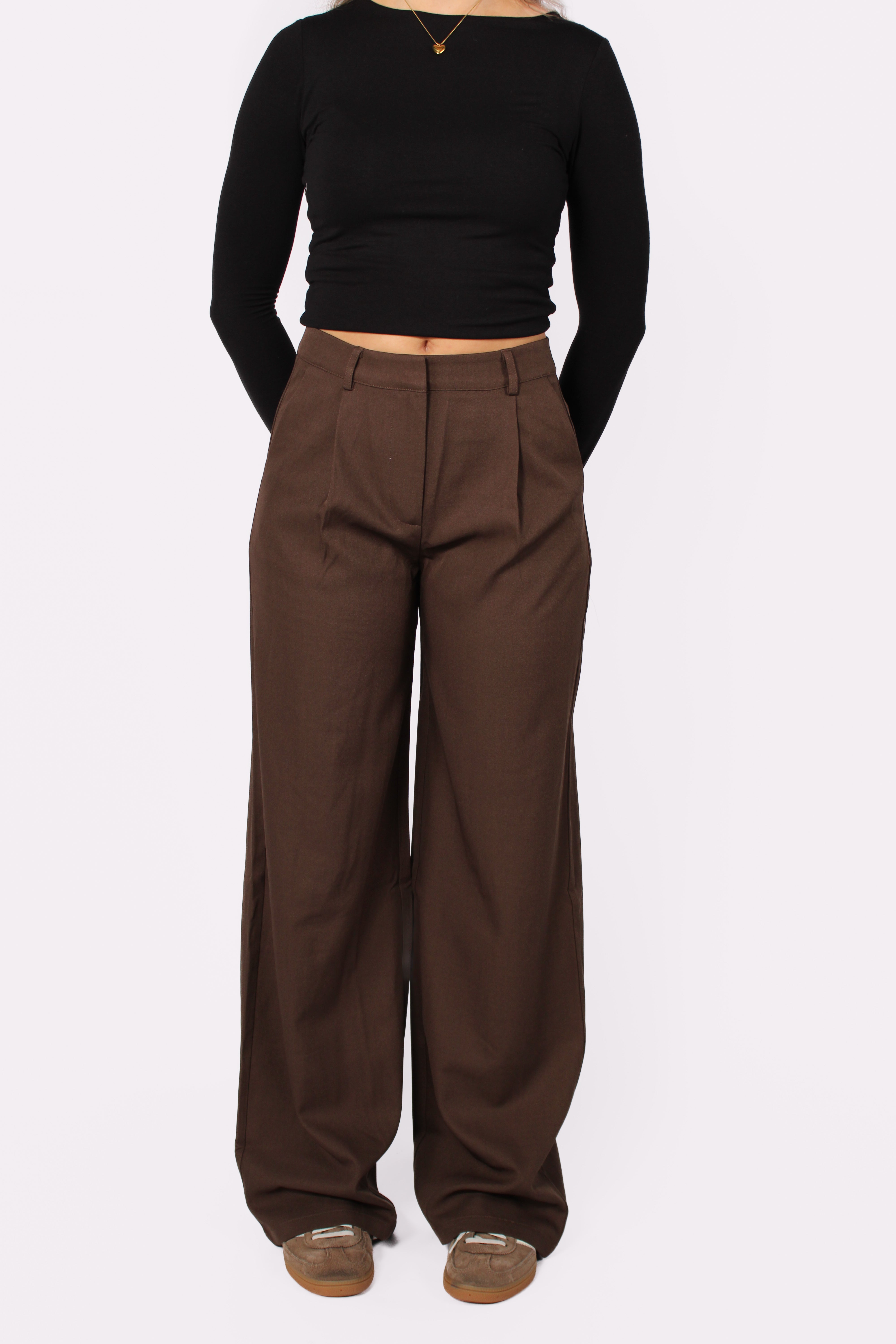 WIDE LEG TROUSER 19582 - BROWN