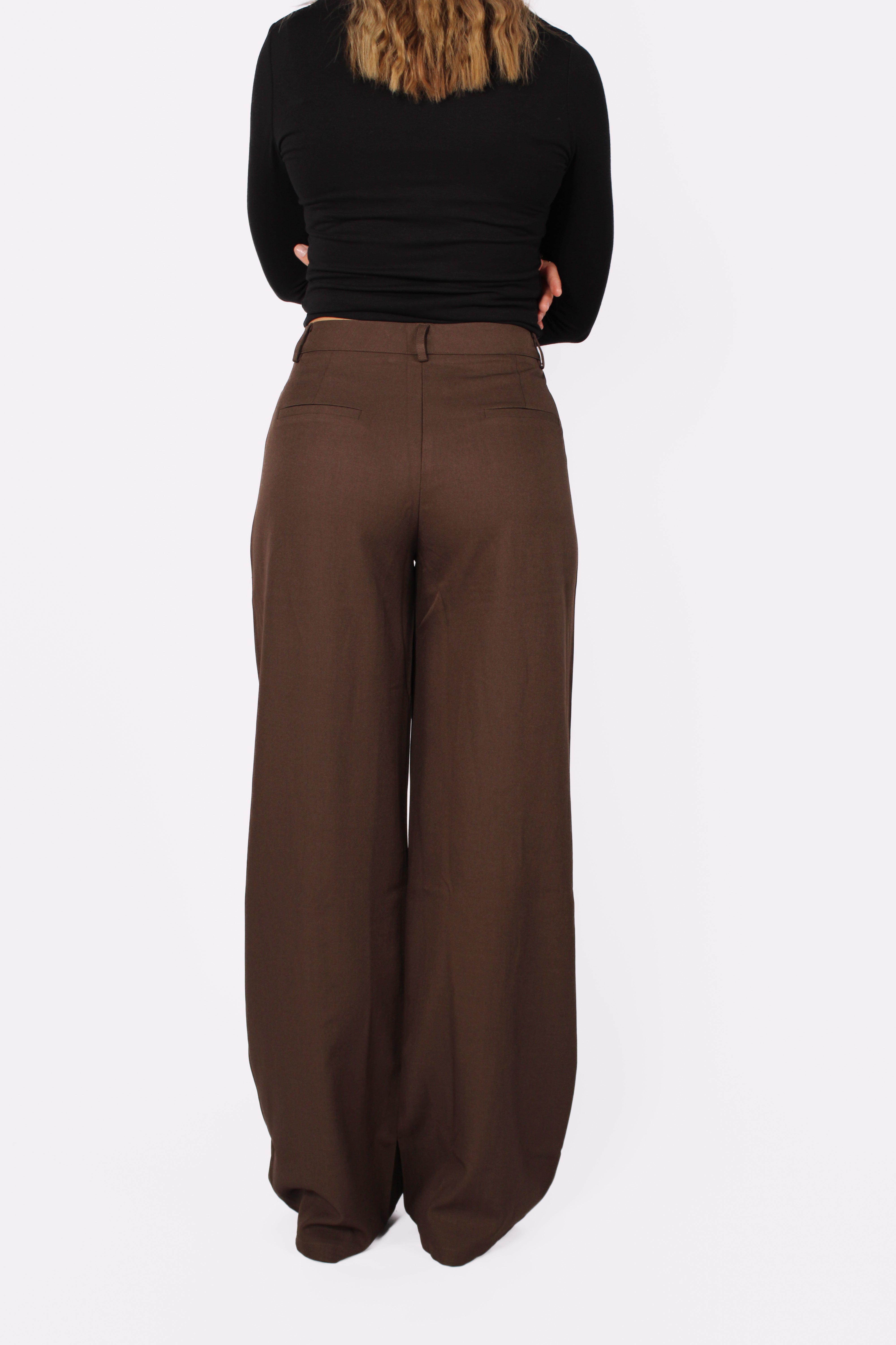 WIDE LEG TROUSER 19582 - BROWN
