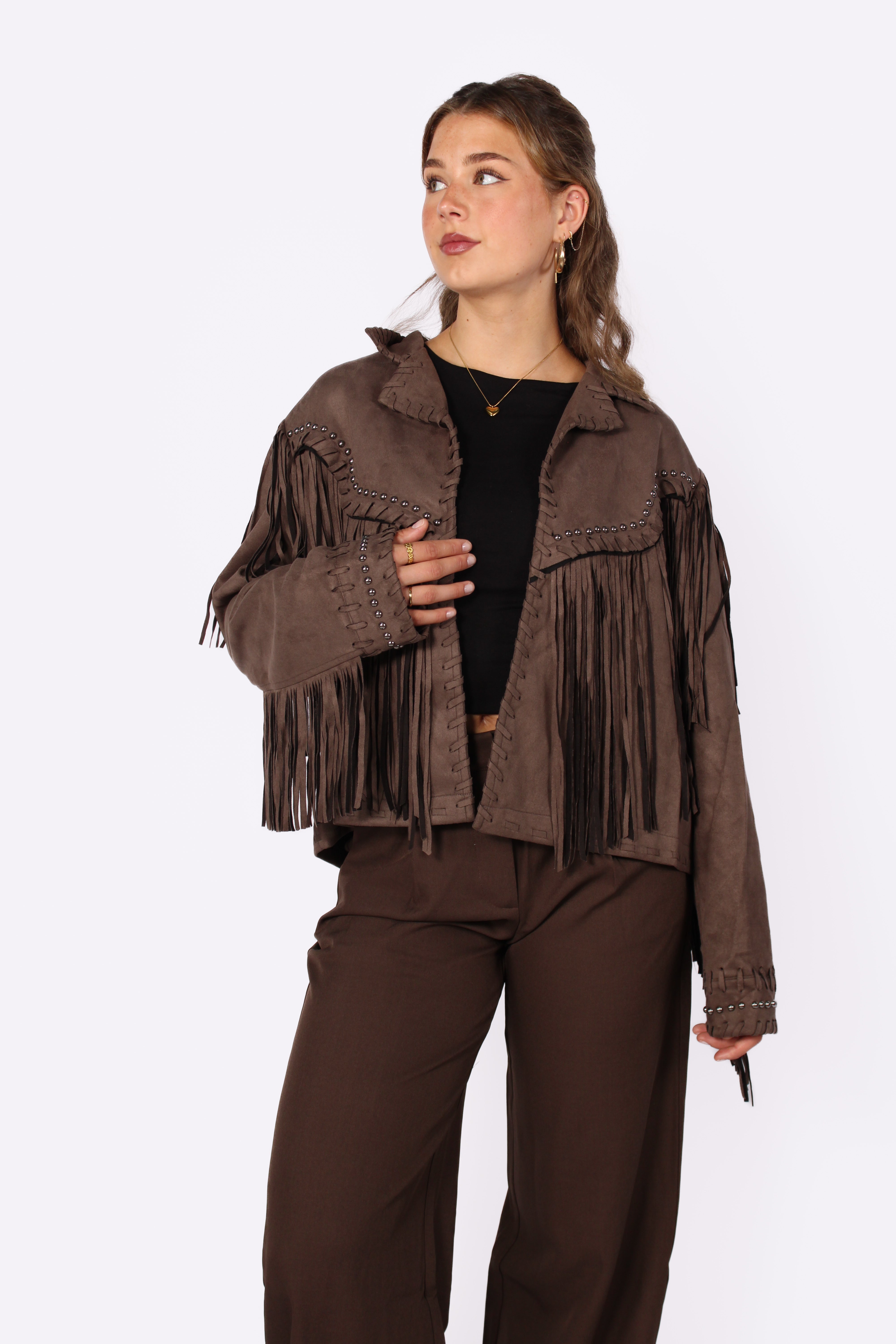 SUEDE DESERT REBEL JACKET - BROWN