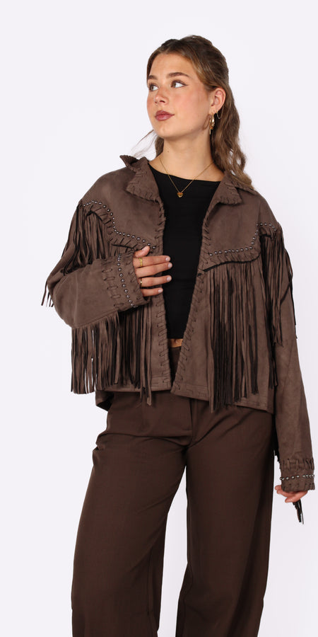 SUEDE DESERT REBEL JACKET - BROWN
