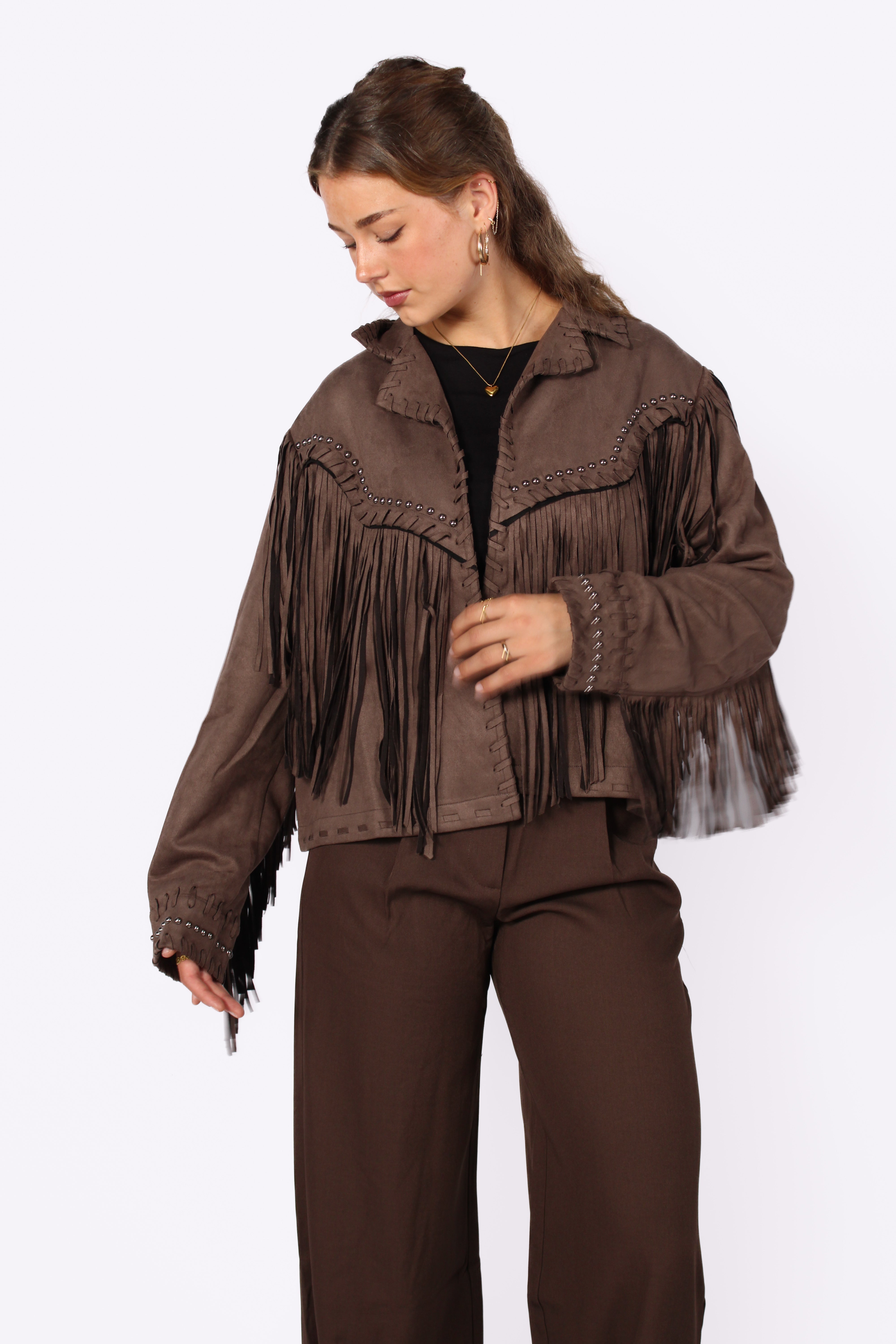 SUEDE DESERT REBEL JACKET - BROWN
