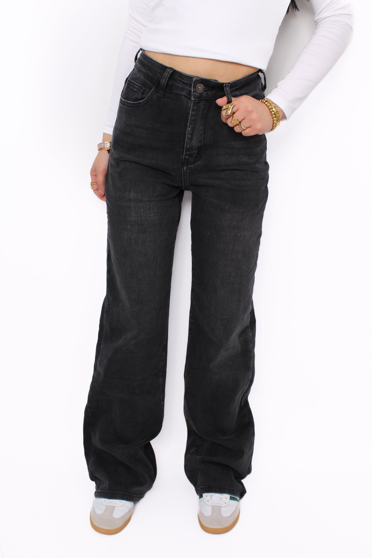 GOODIES WIDE LEG JEANS 2523 - ANTRACITE