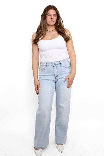 ''PLUSSIZE'' WIDE LEG JEANS 8049-1 - LIGHT DENIM
