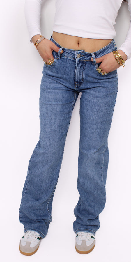 WIDE LEG LOW WAIST JEANS 981-7 - DENIM