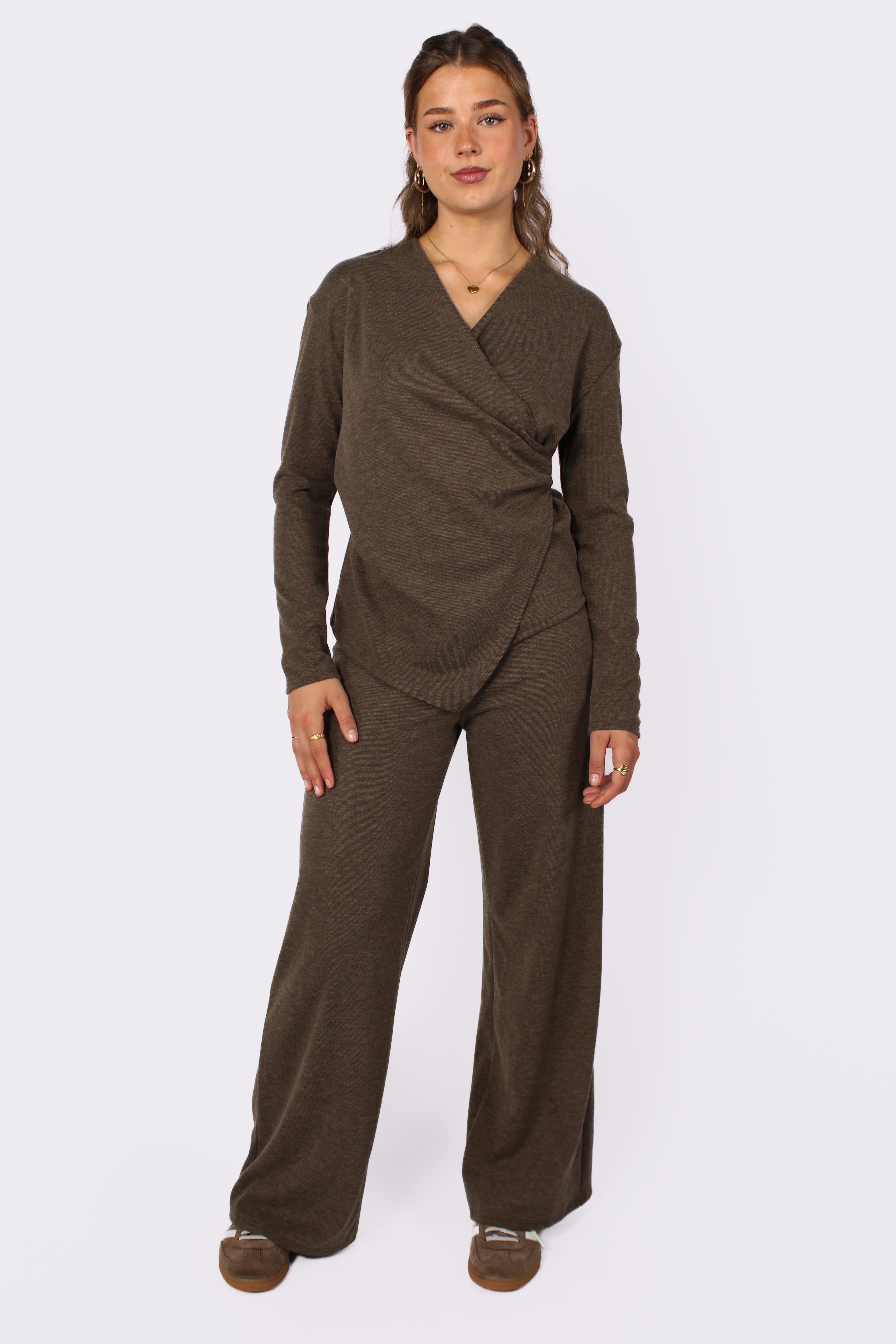 COMFY CHIC SET LONG SLEEVE - BROWN