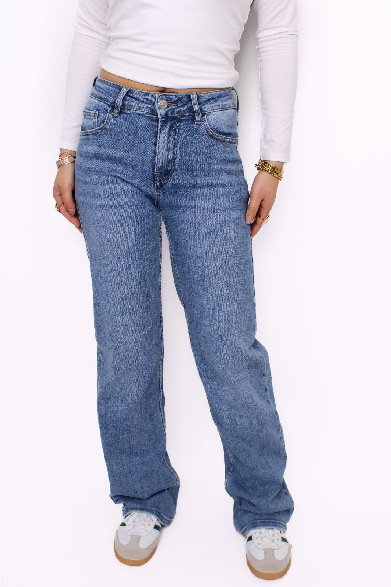 WIDE LEG LOW WAIST JEANS 981-7 - DENIM