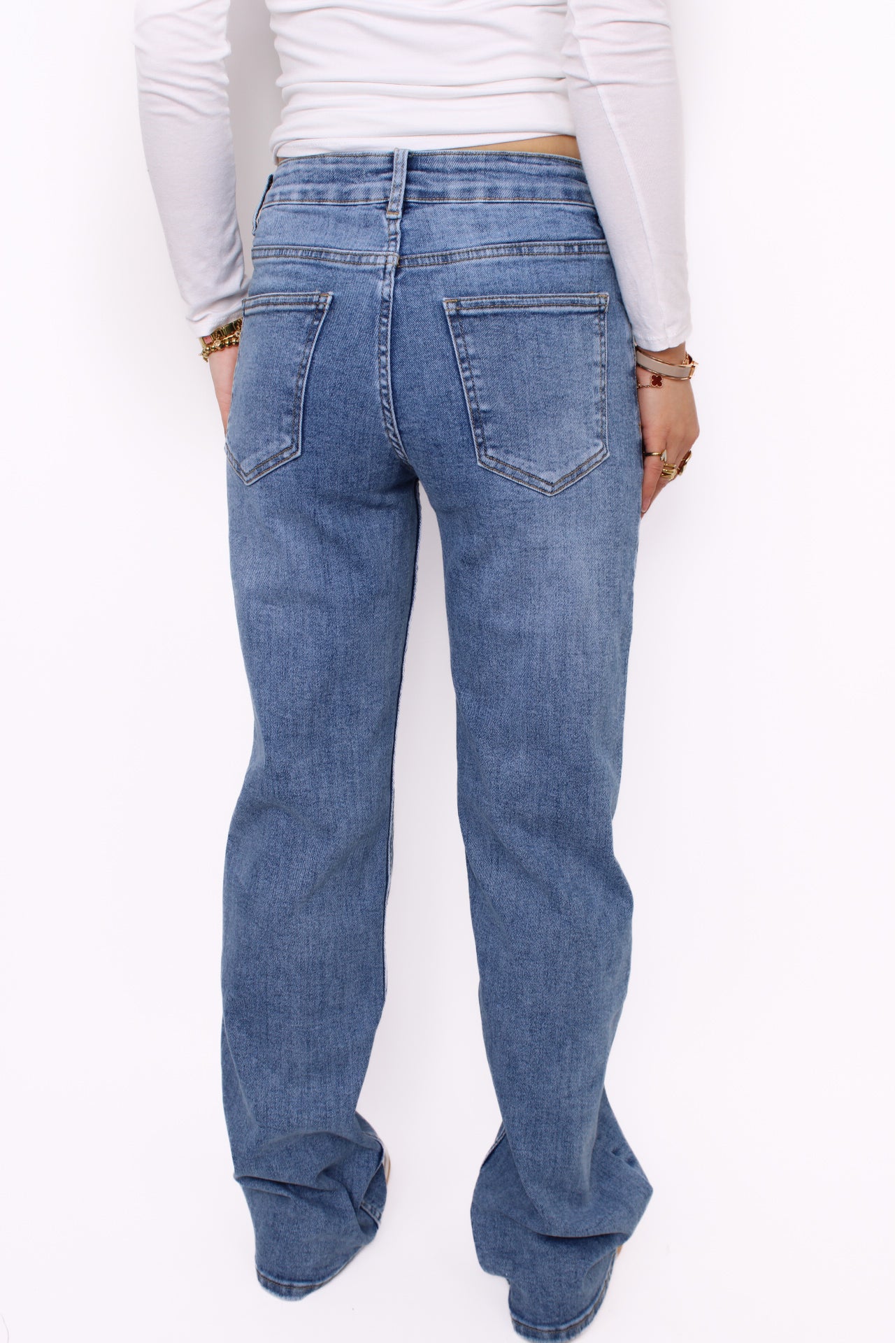 WIDE LEG LOW WAIST JEANS 981-7 - DENIM