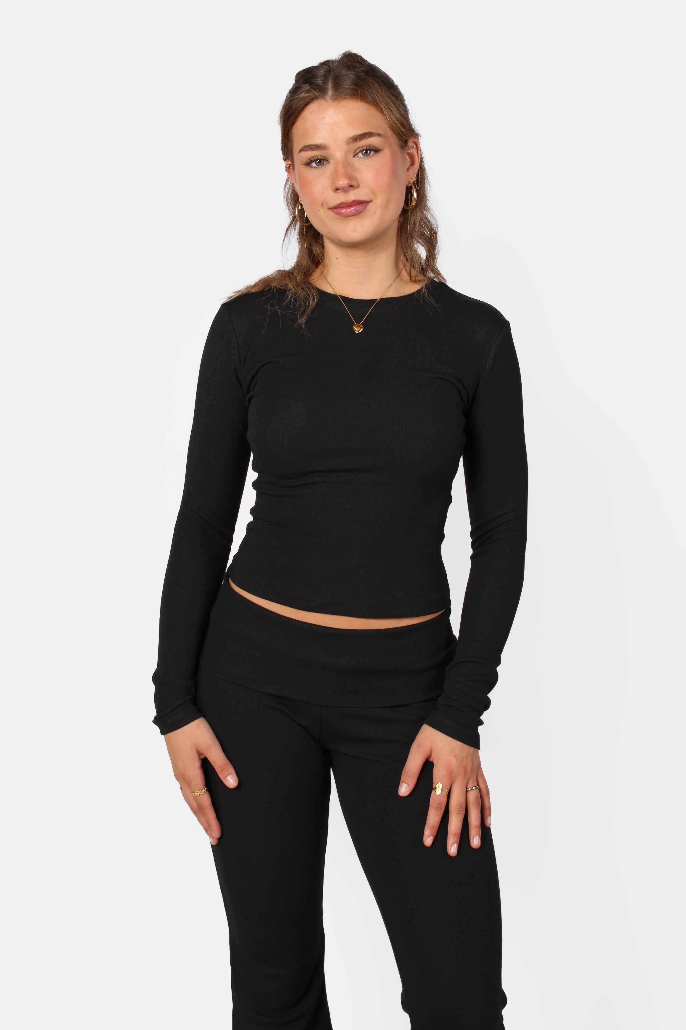 RIBBED TOP - BLACK