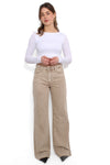''TALL'' WIDE LEG JEANS 9136 - SAND BEIGE