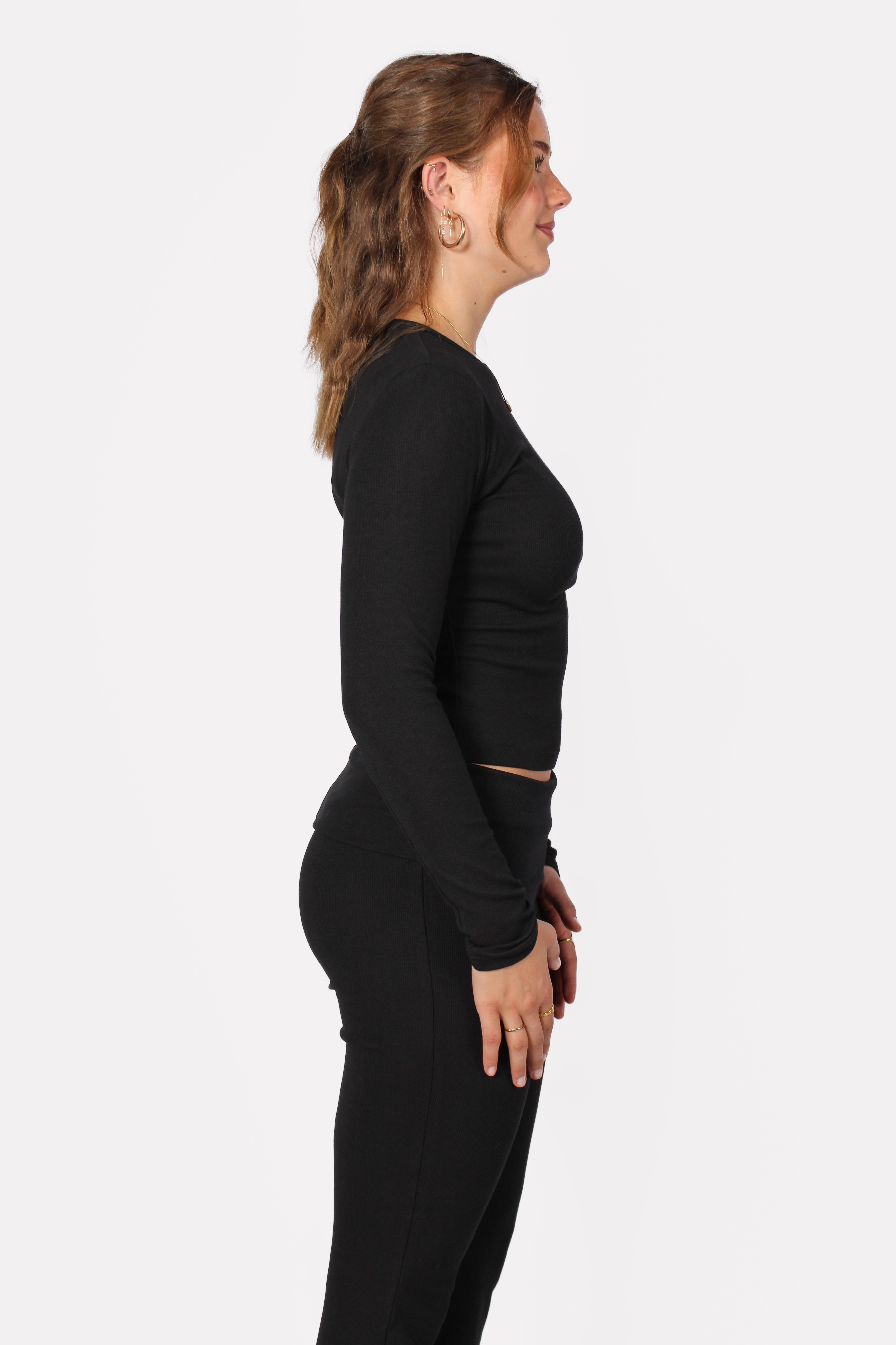 RIBBED TOP - BLACK