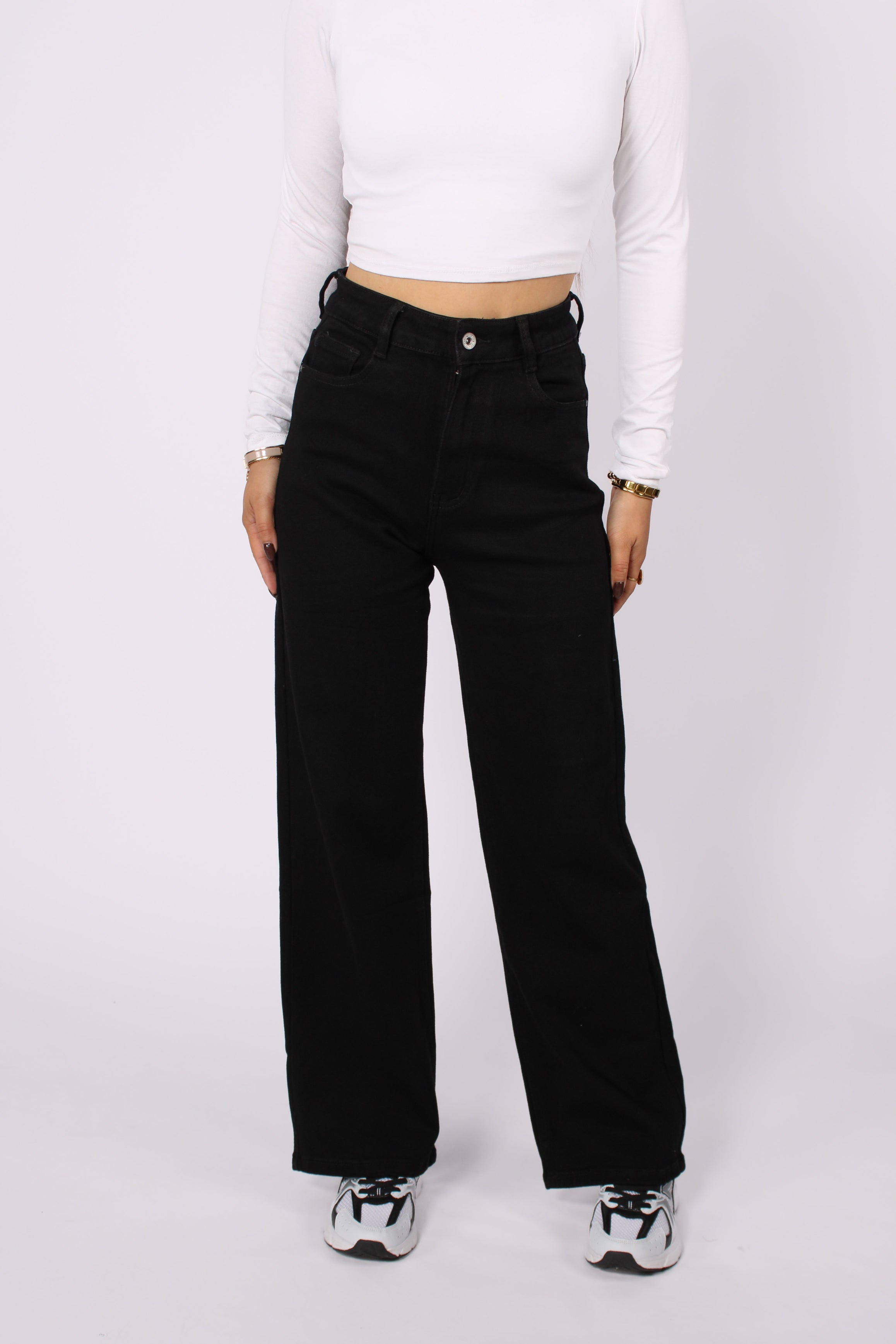 ''PETITE'' WIDE LEG JEANS 6742-12- BLACK