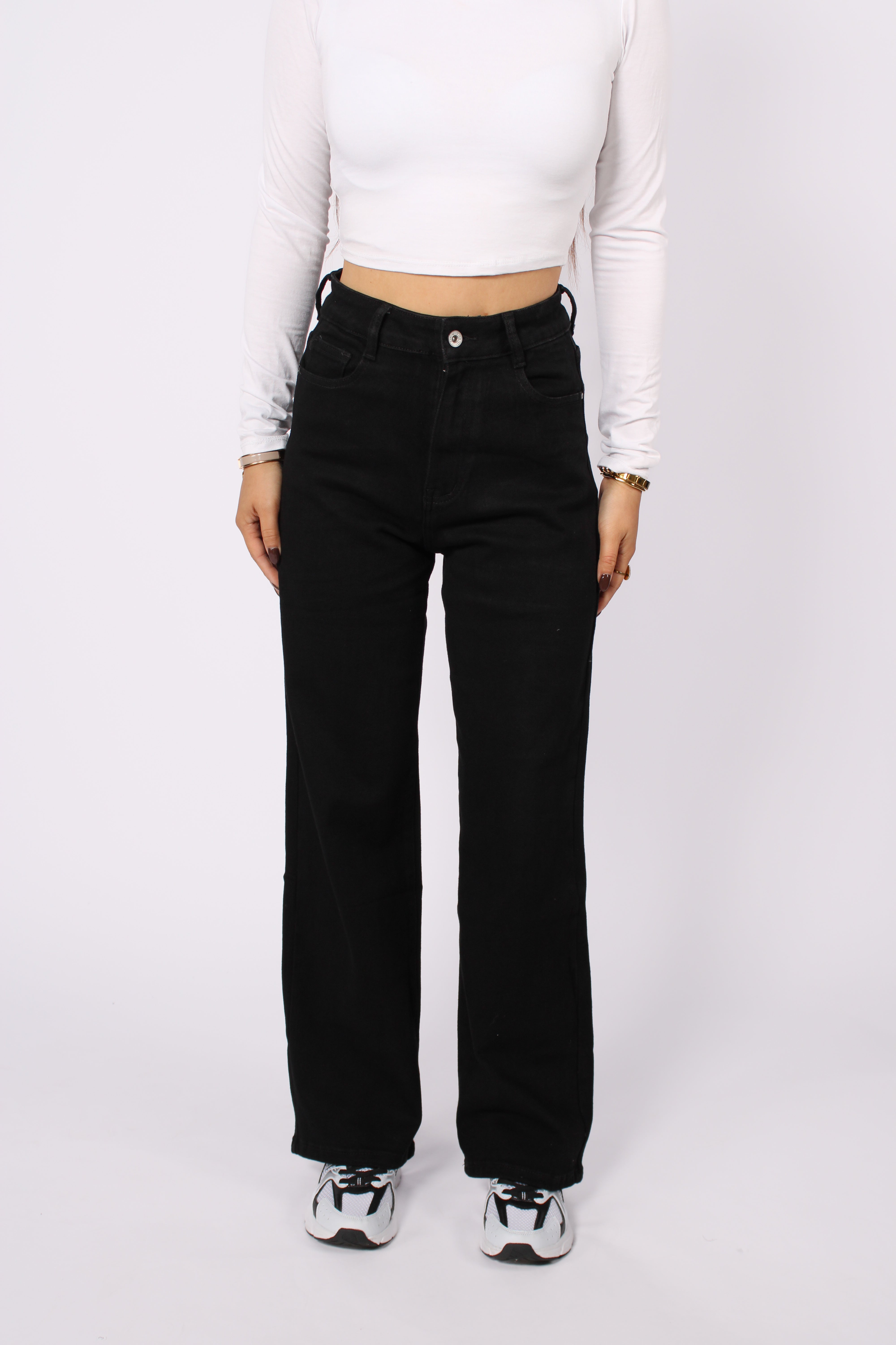 ''PETITE'' WIDE LEG JEANS 6742-12- BLACK