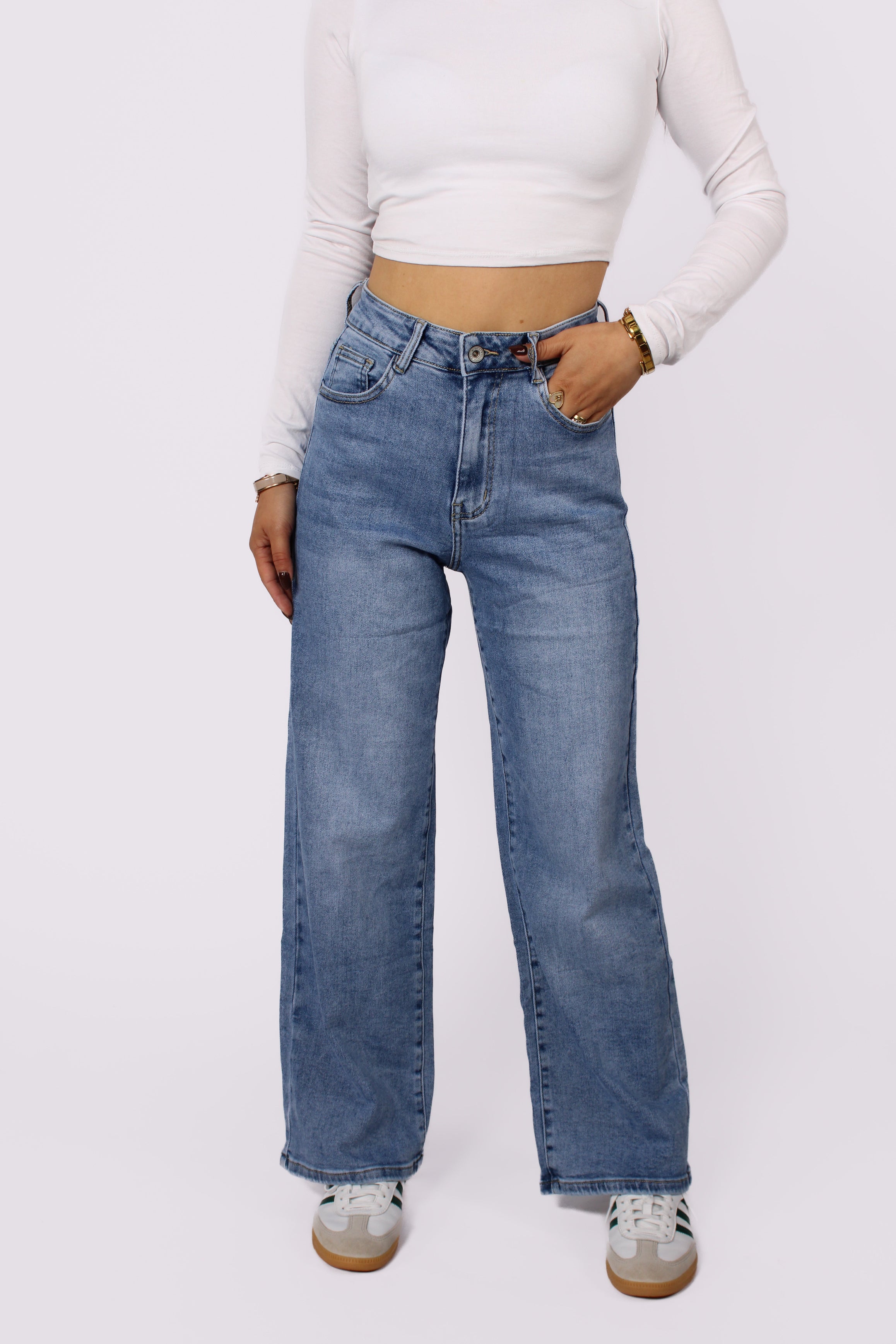 ''PETITE'' WIDE LEG JEANS 6742-11- DENIM