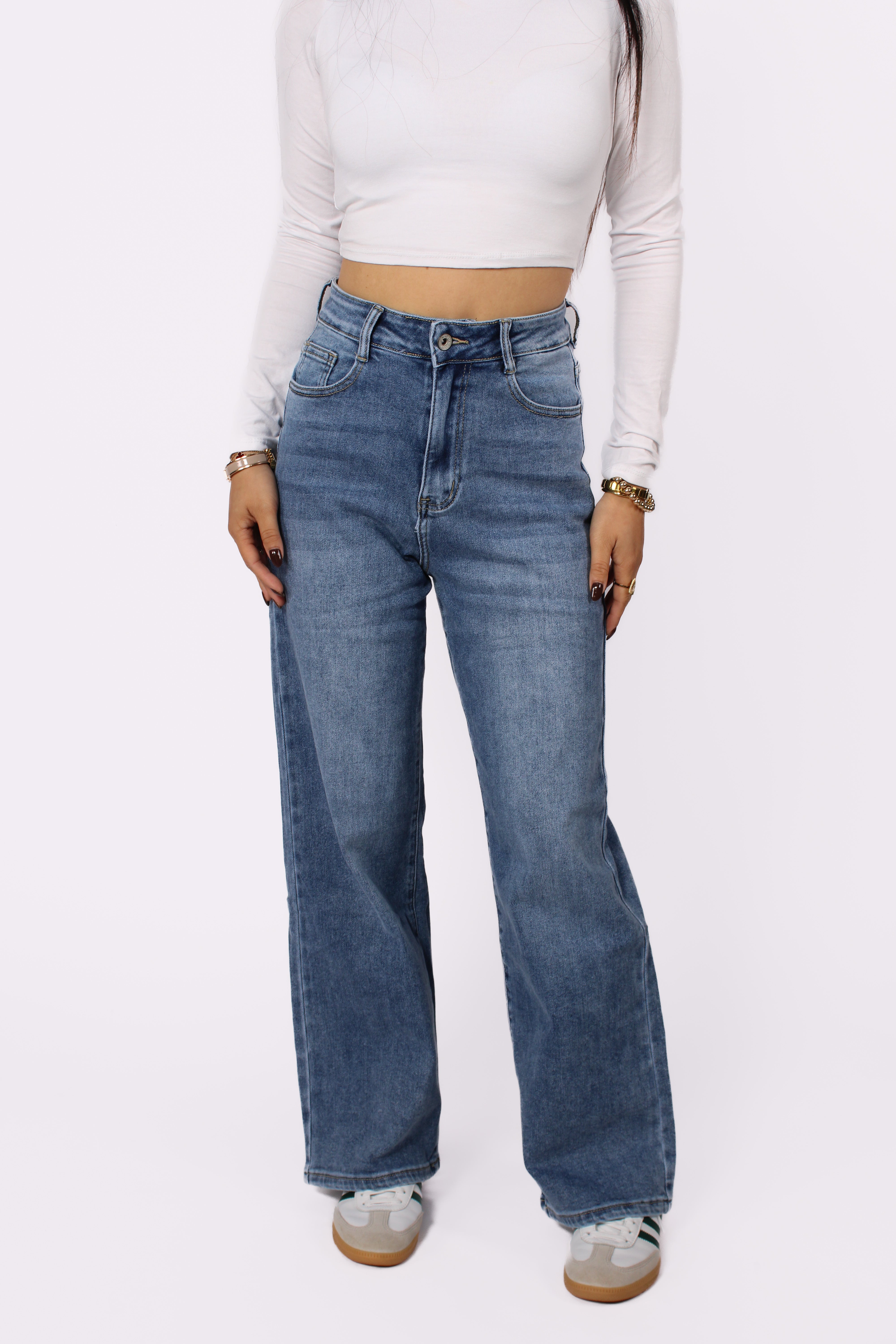 ''PETITE'' WIDE LEG JEANS 6742-1 - DENIM