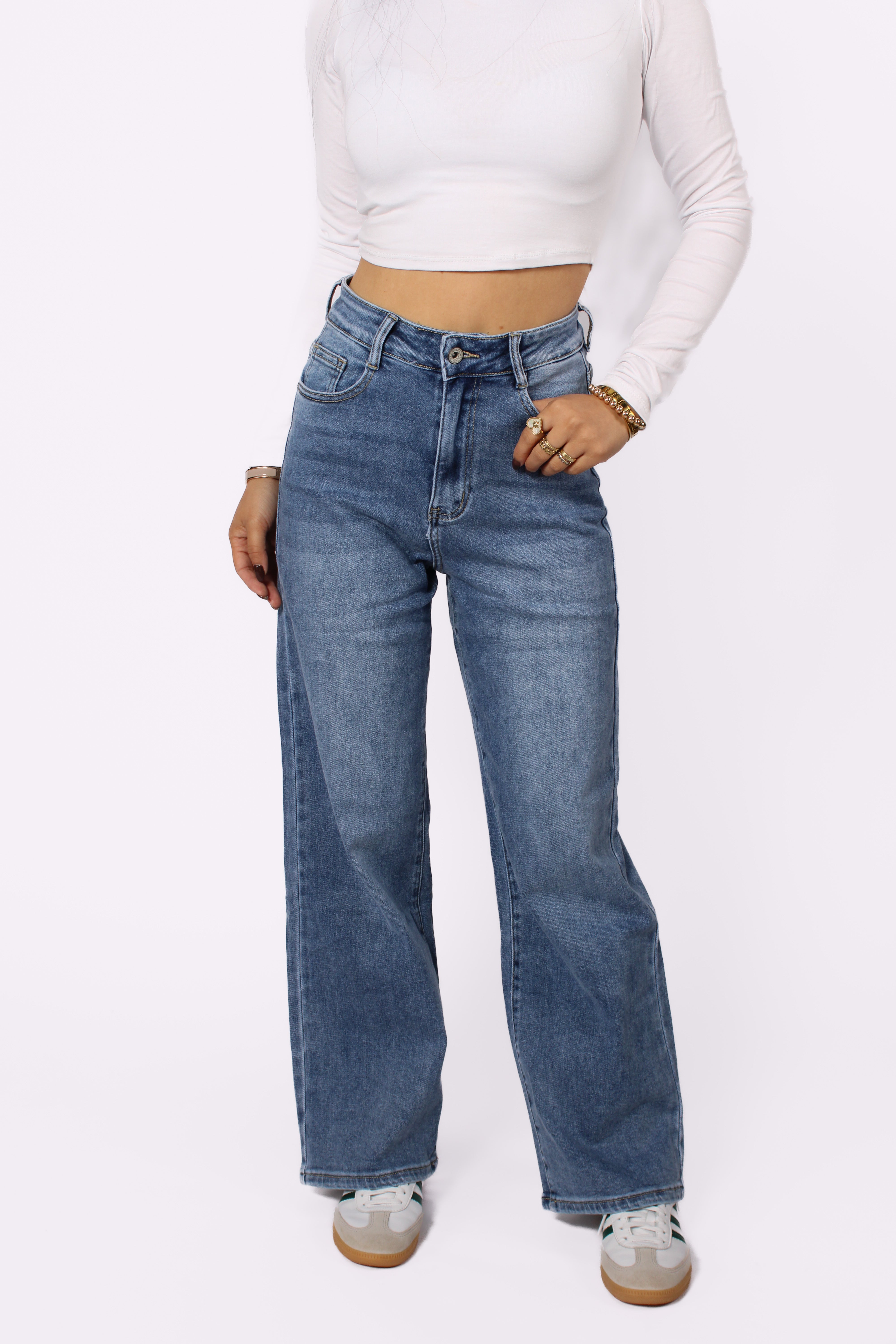 ''PETITE'' WIDE LEG JEANS 6742-1 - DENIM