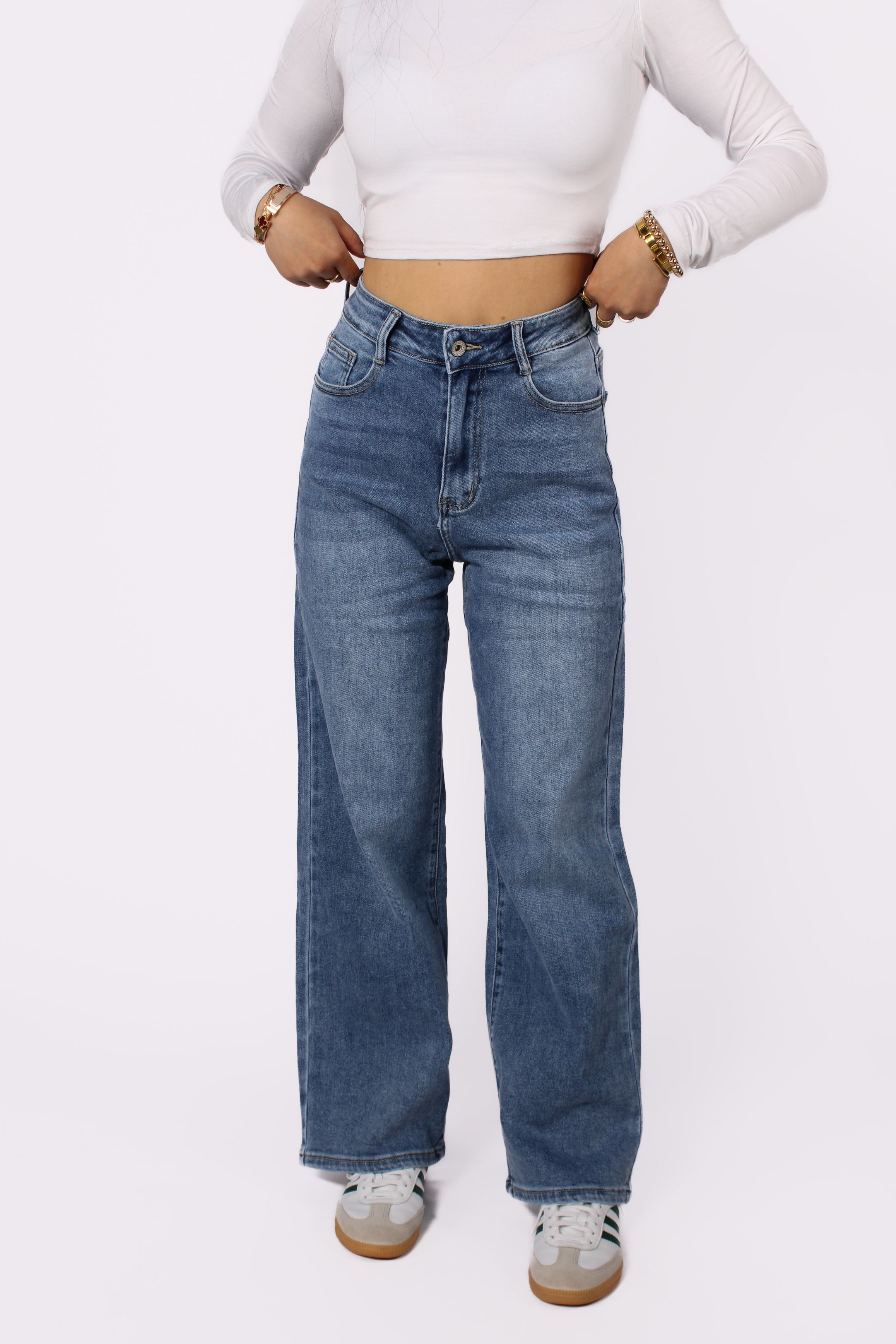 ''PETITE'' WIDE LEG JEANS 6742-1 - DENIM