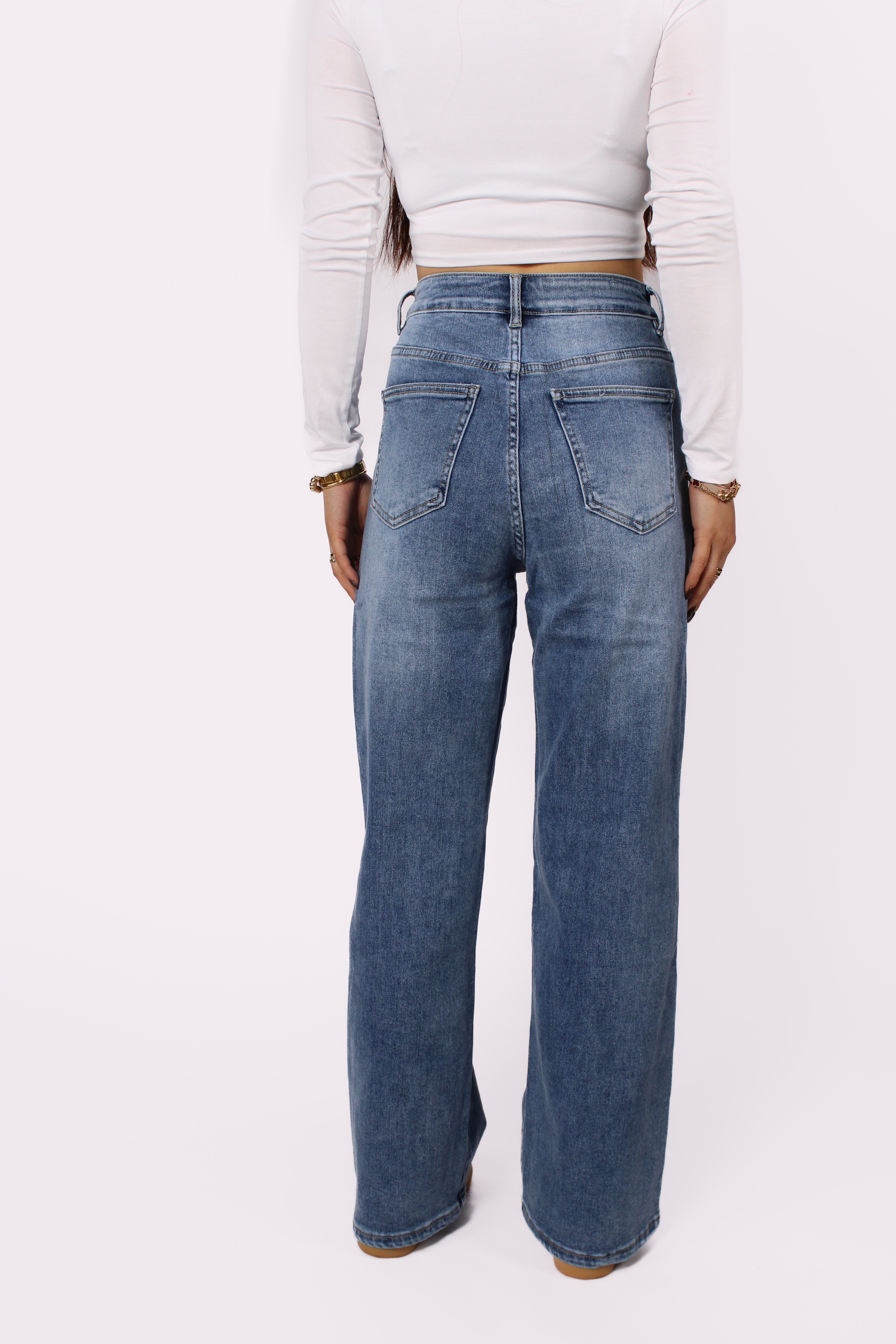 ''PETITE'' WIDE LEG JEANS 6742-1 - DENIM