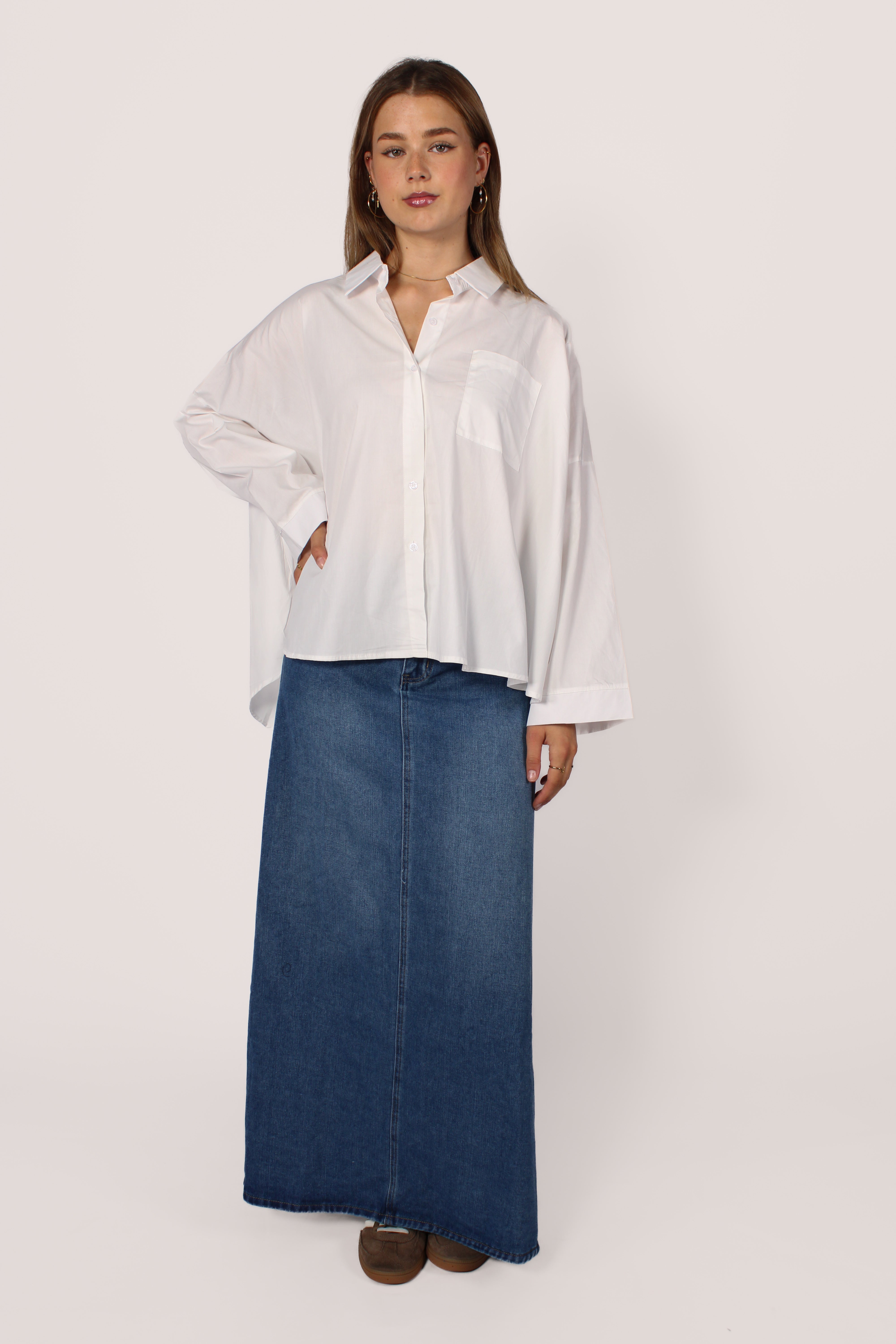 MAYA SKIRT - MID DENIM