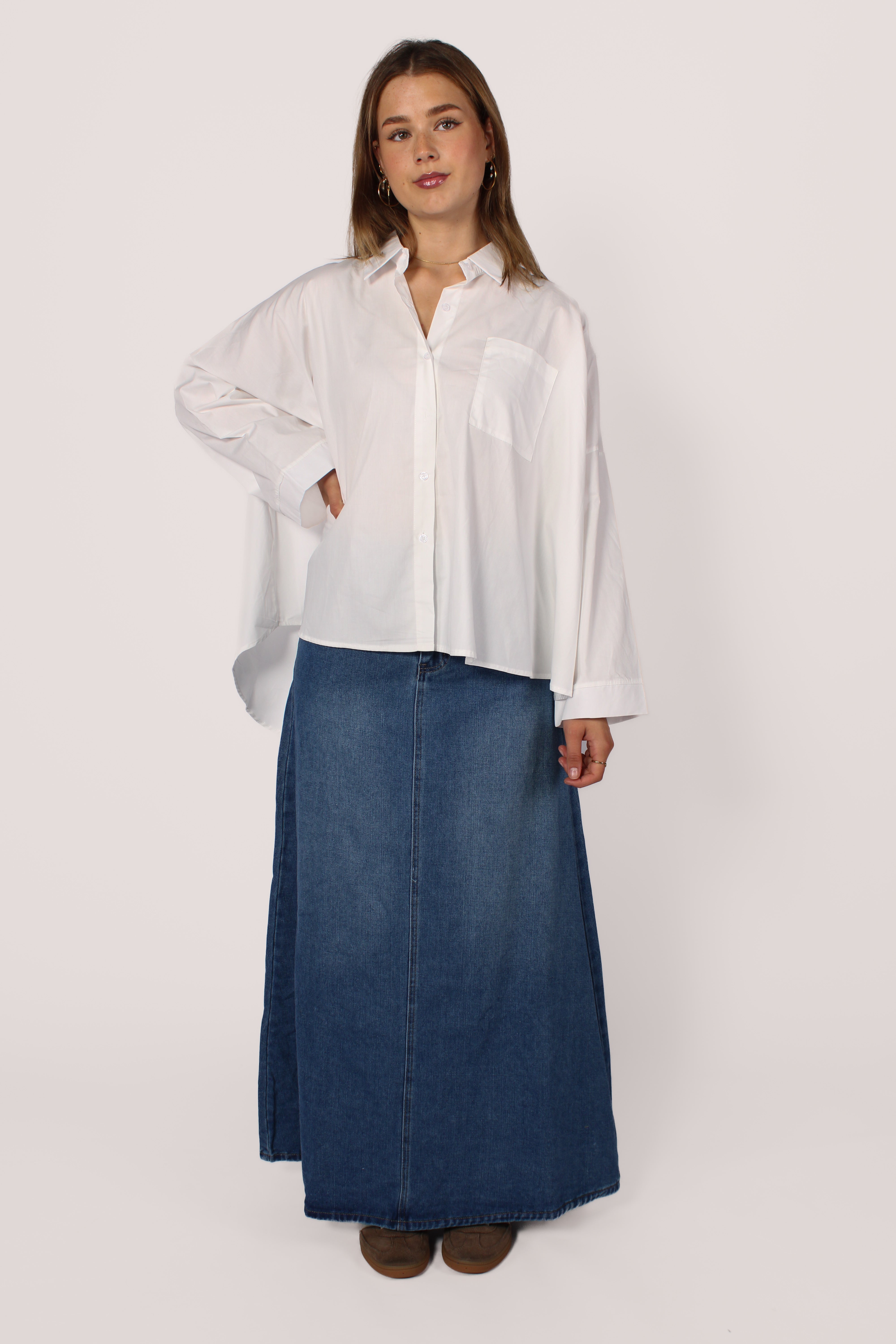 MAYA SKIRT - MID DENIM
