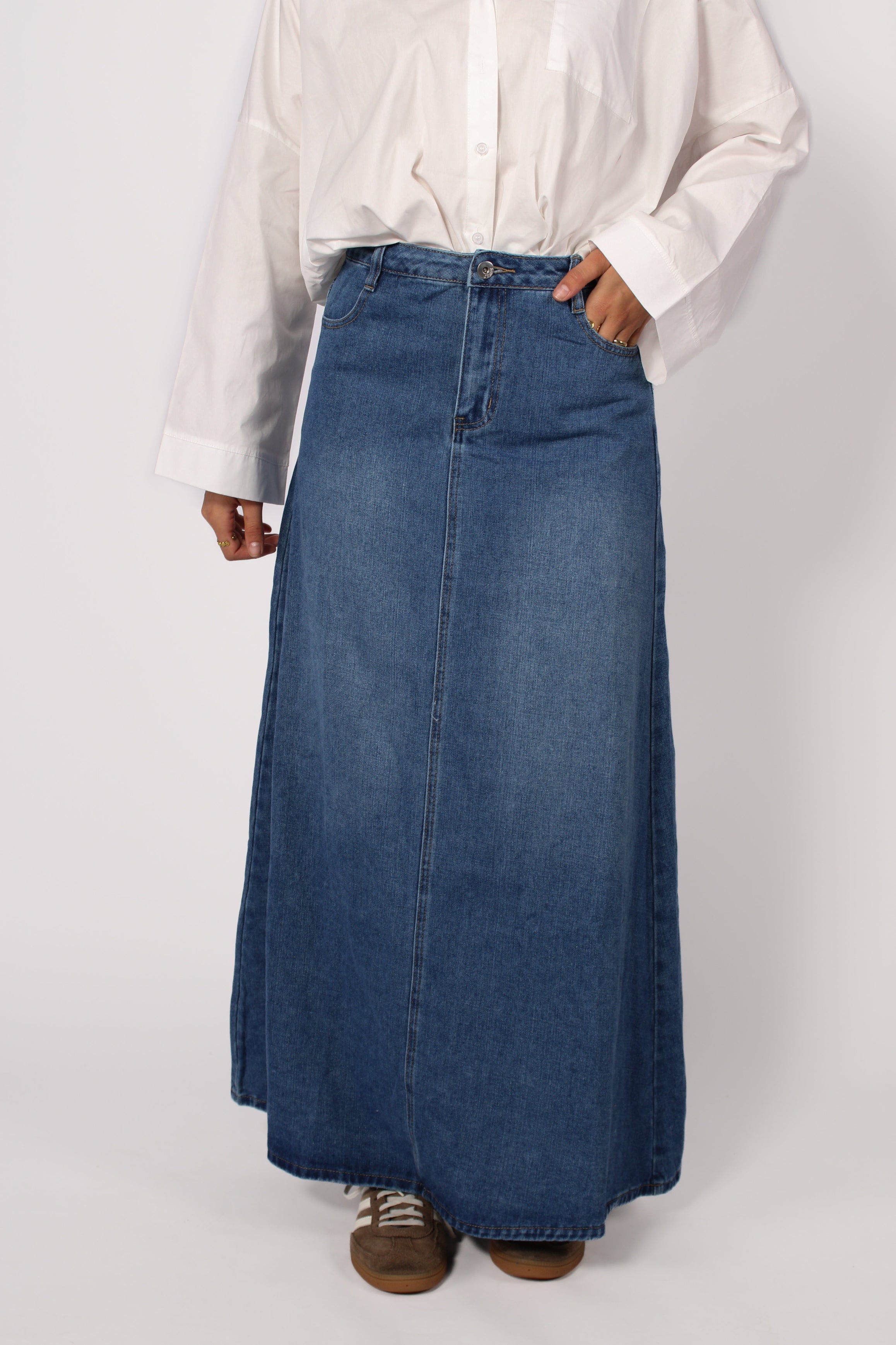 MAYA SKIRT - MID DENIM