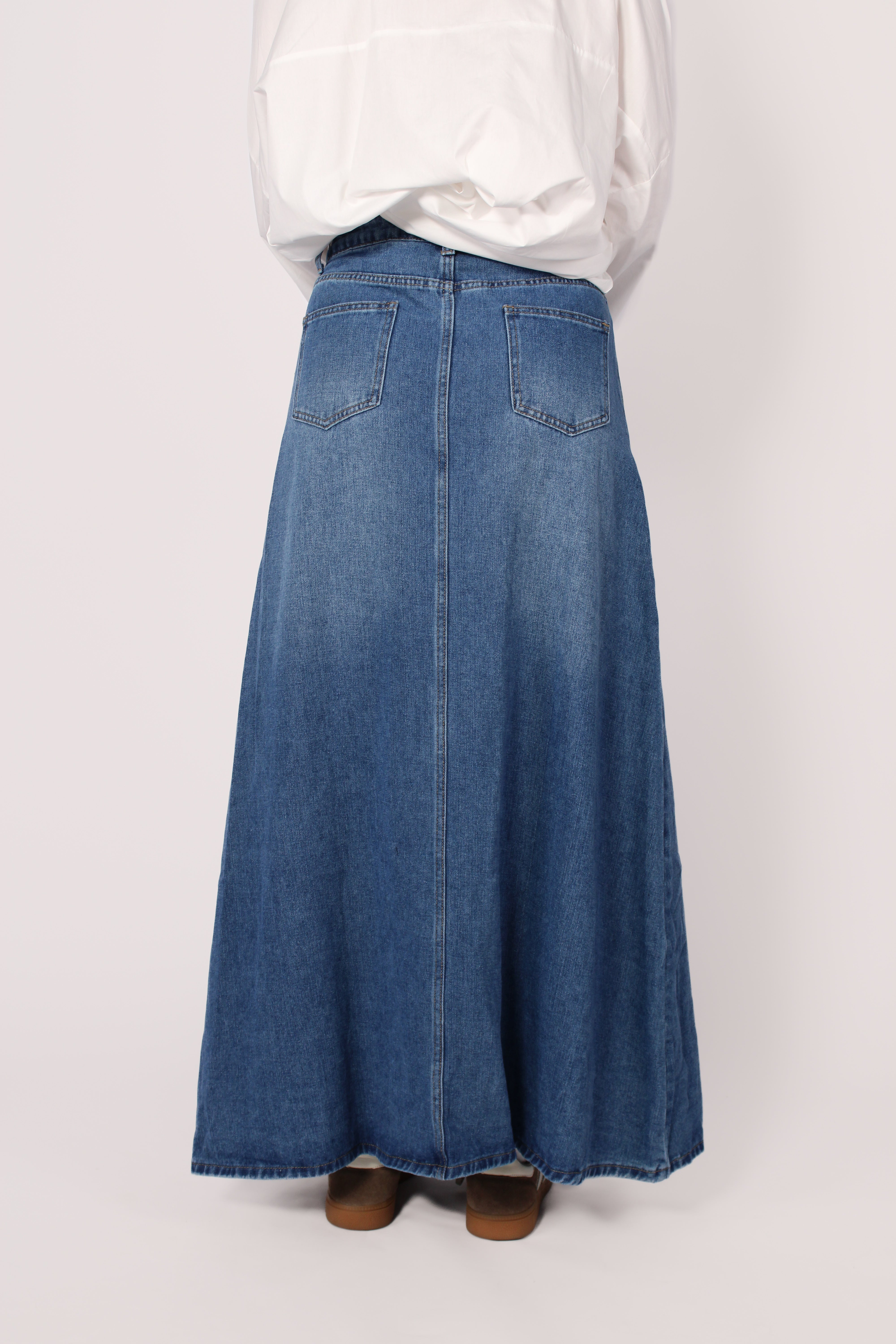 MAYA SKIRT - MID DENIM