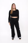 ''PLUSSIZE'' WIDE LEG JEANS 871-3 - BLACK